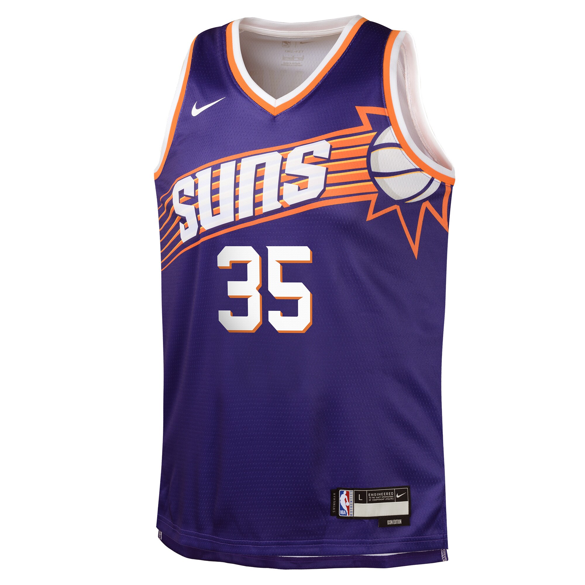 Kevin Durant Phoenix Suns Nike Youth Swingman Jersey - Purple - Icon - vstockx