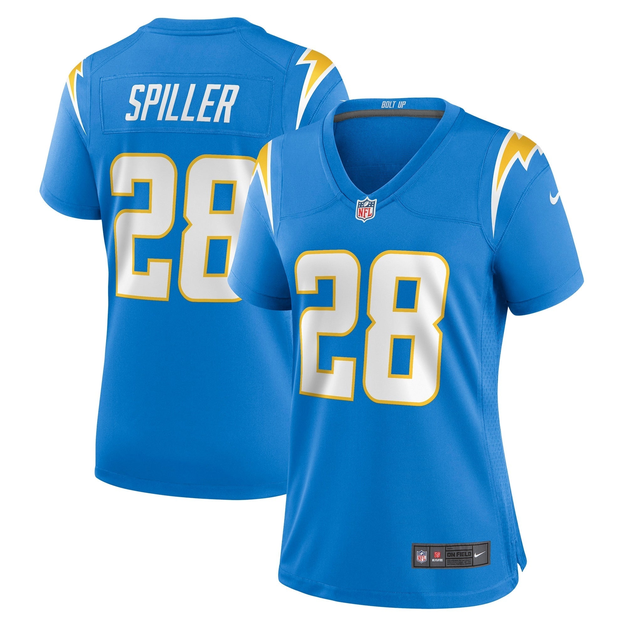 Women's Nike Isaiah Spiller Powder Blue Los Angeles Chargers Game Jersey - vstockx