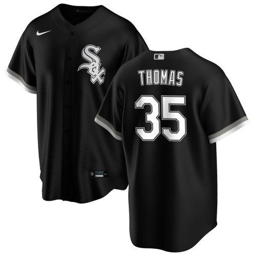 Men's Chicago White Sox Frank Thomas Replica Alternate Jersey - Black - vstockx
