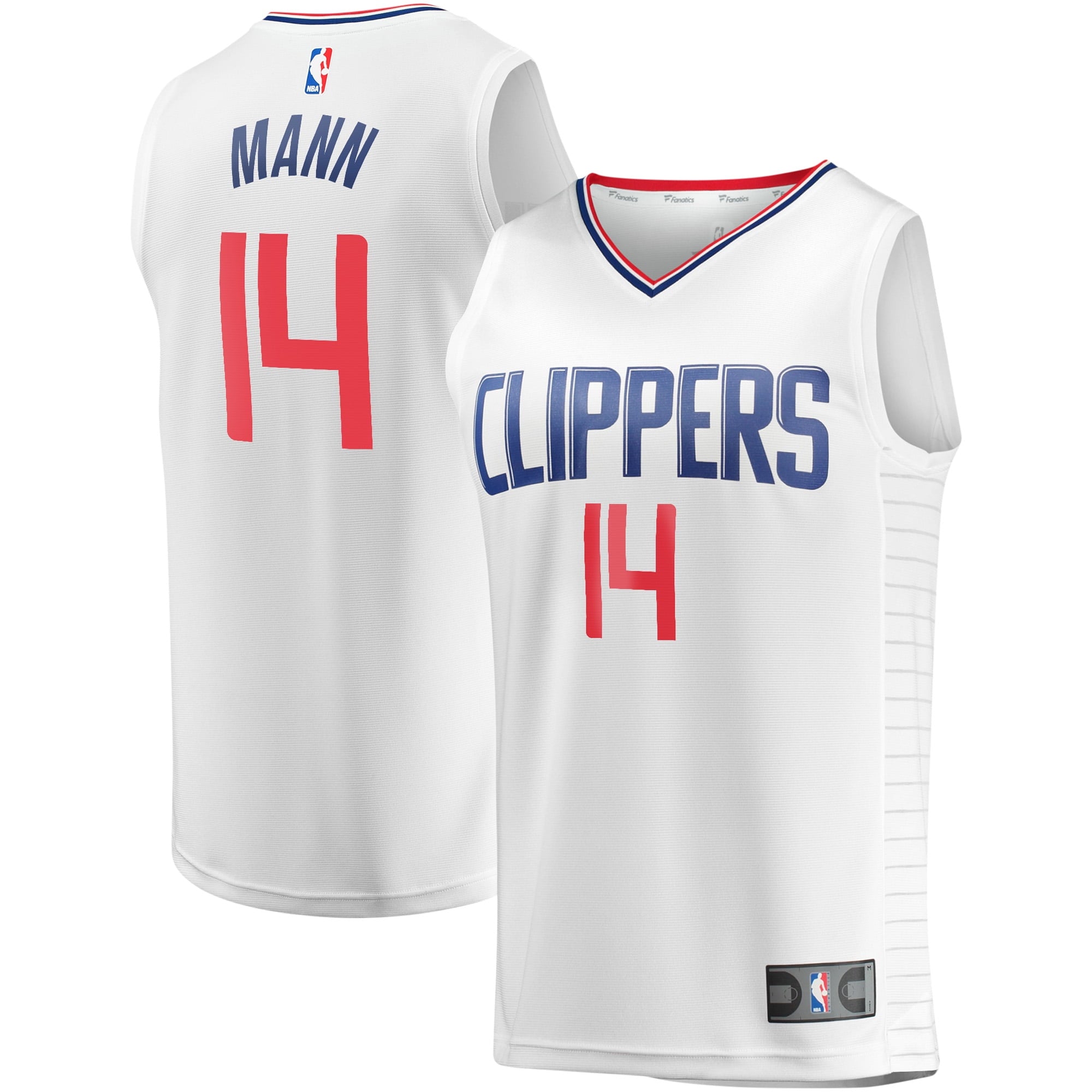 Youth Fanatics Branded Terance Mann White LA Clippers Fast Break Player Jersey - Association Edition - vstockx
