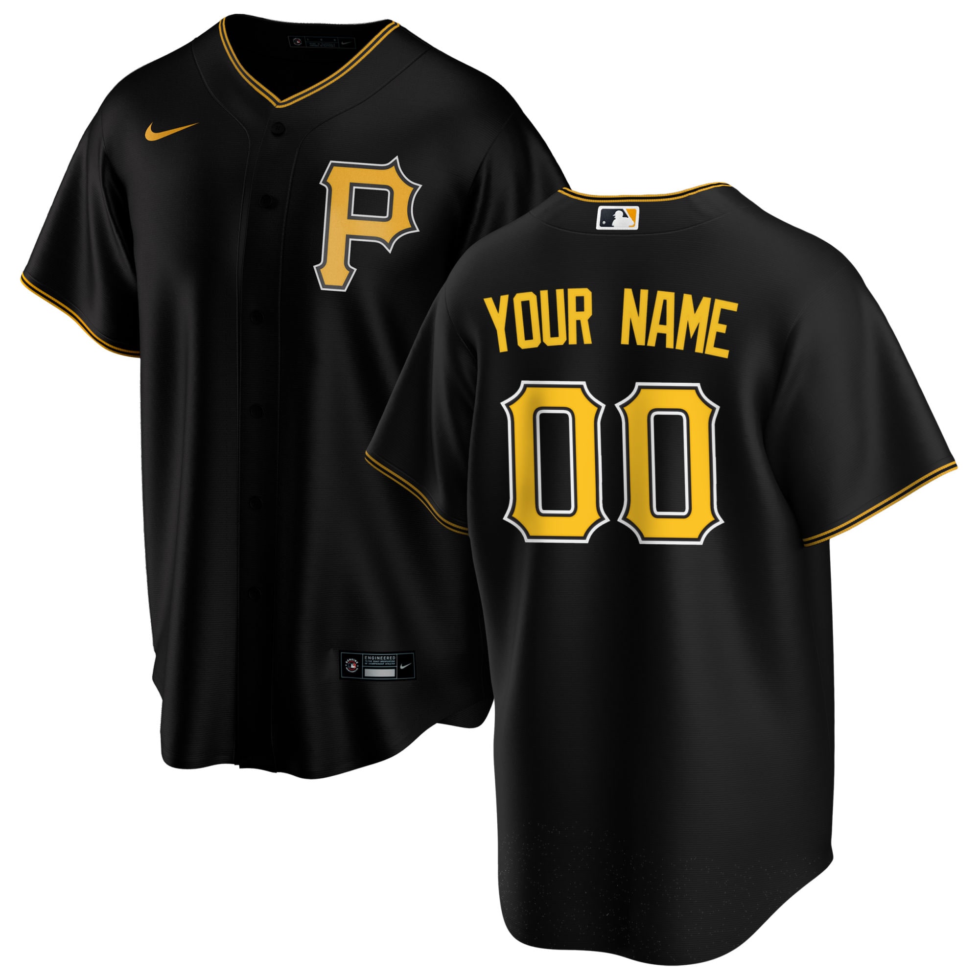Pittsburgh Pirates Nike Alternate Replica Custom Jersey - Black - vstockx