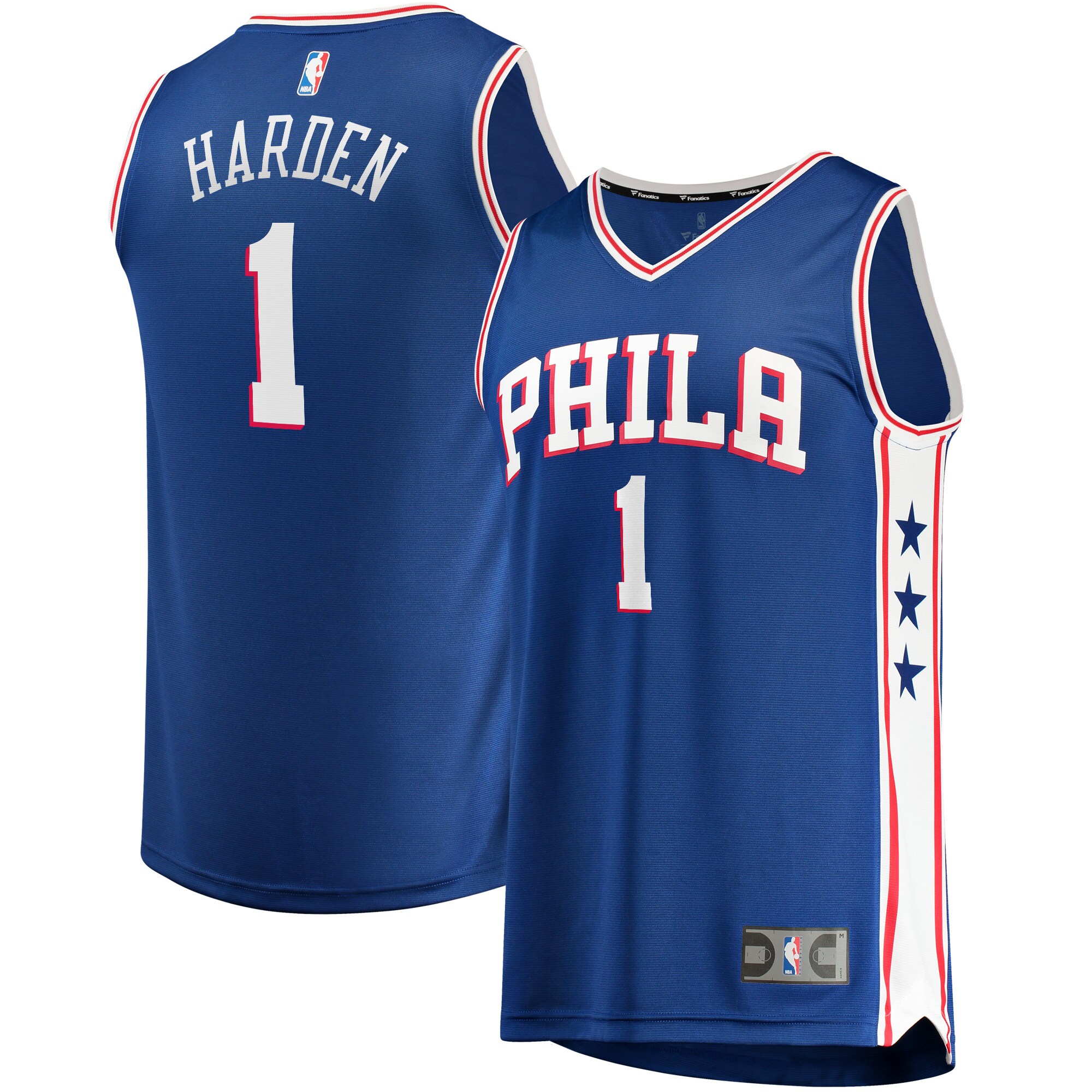 James Harden Philadelphia 76ers Fanatics Branded Fast Break Replica Player Jersey Royal - Icon Edition - vstockx