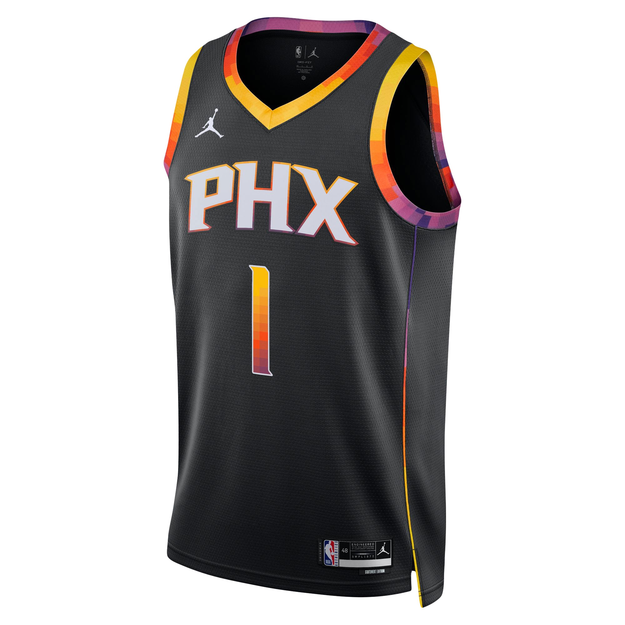 Devin Booker Phoenix Suns Jordans Brand Unisex Swingman Jersey - Statement Edition - Black - vstockx