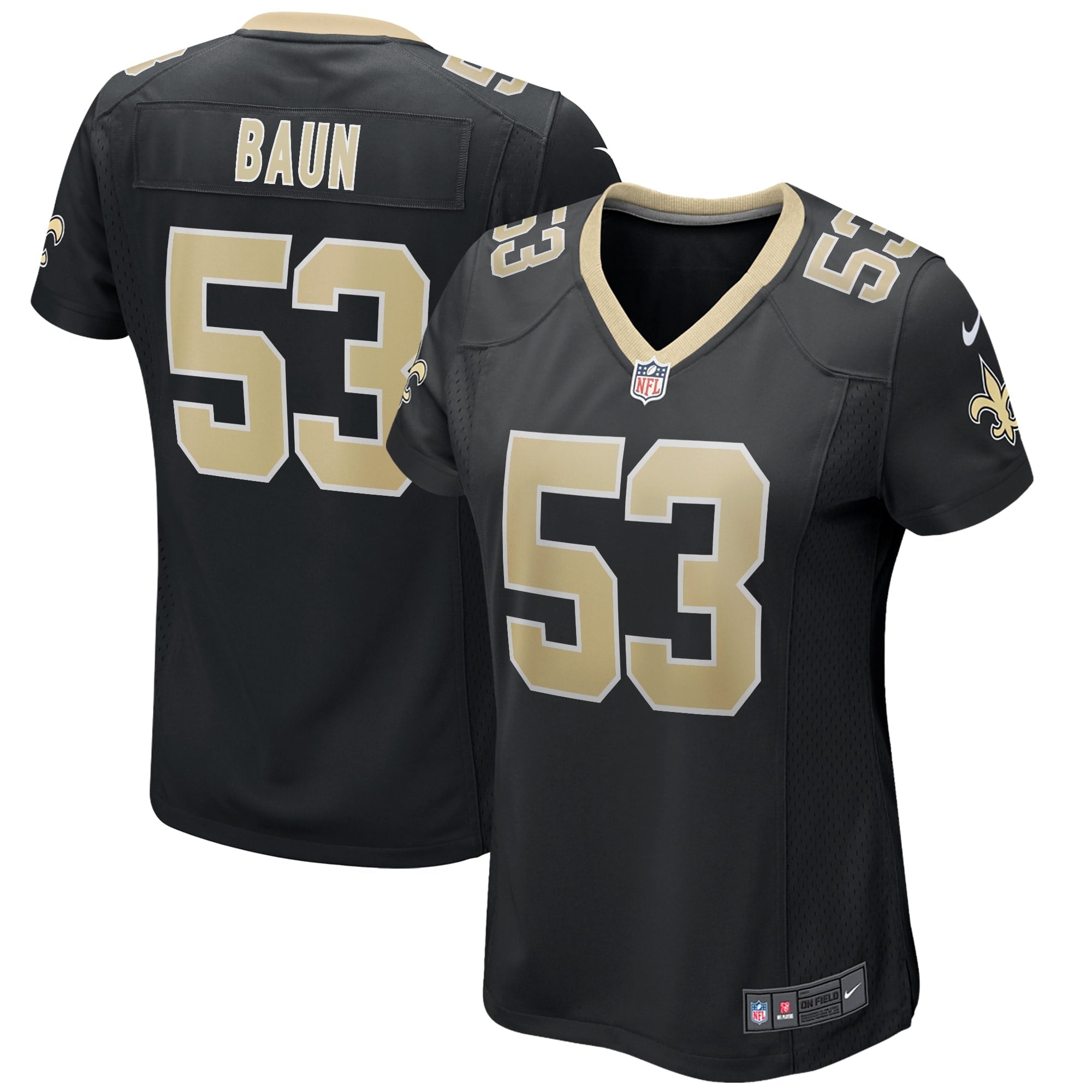 Women's Nike Zack Baun Black New Orleans Saints Game Jersey - vstockx