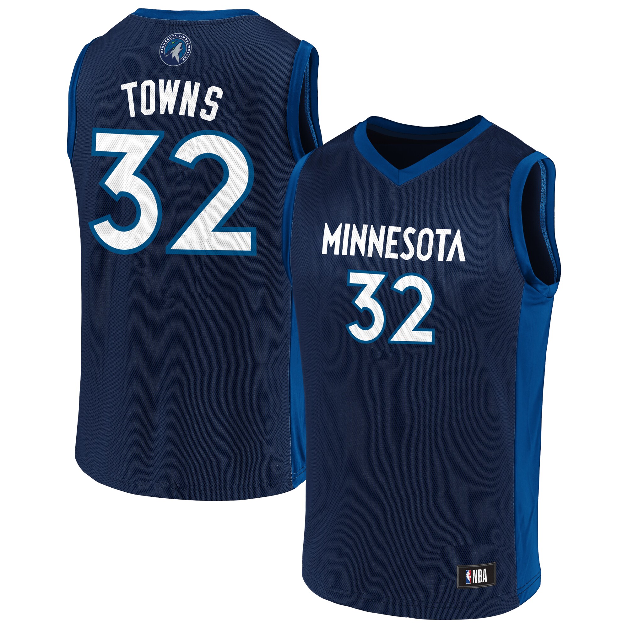 Men's Karl-Anthony Towns Navy/Blue Minnesota Timberwolves Replica Jersey - vstockx