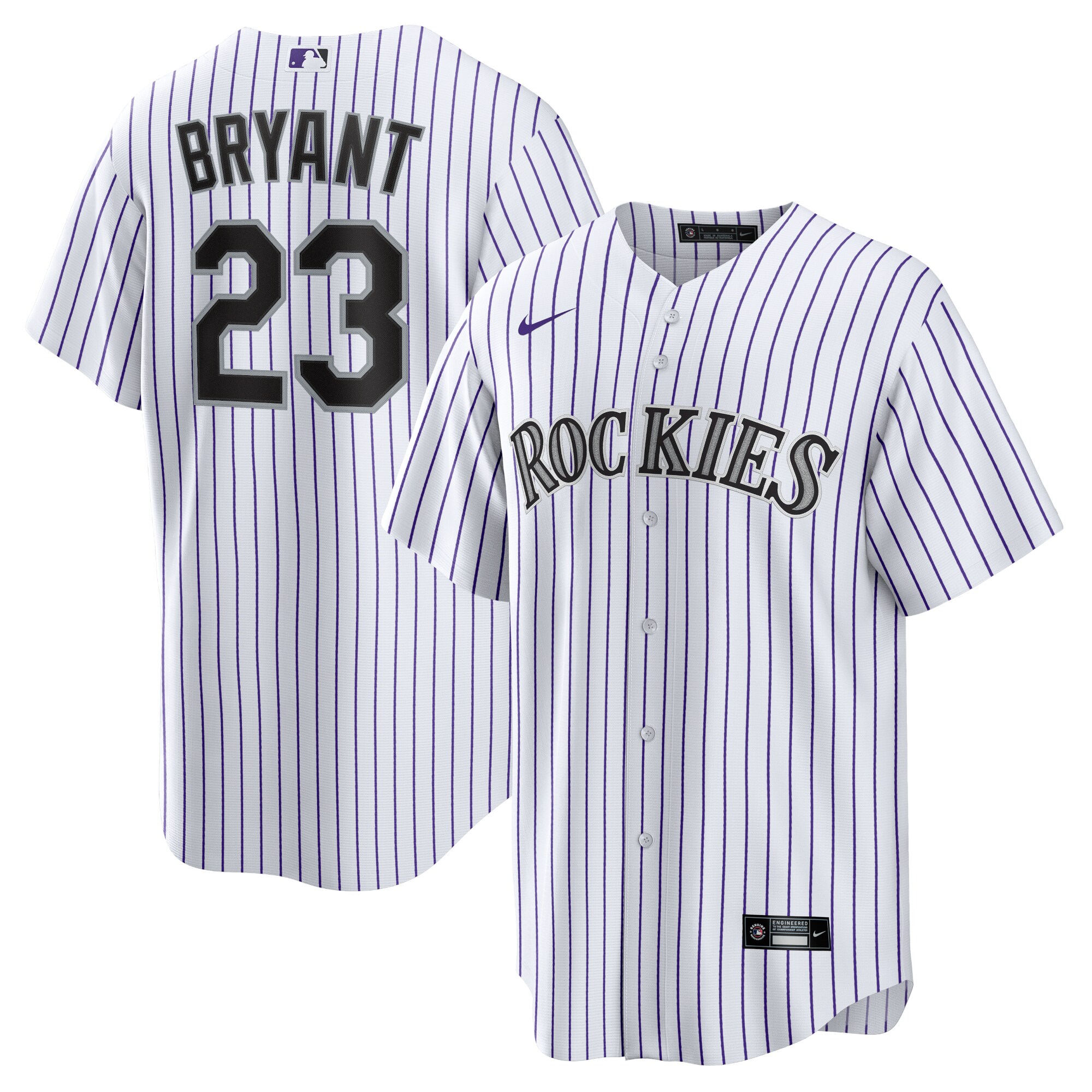 Kris Bryant Colorado Rockies Nike Replica Player Jersey - White/Purple - vstockx