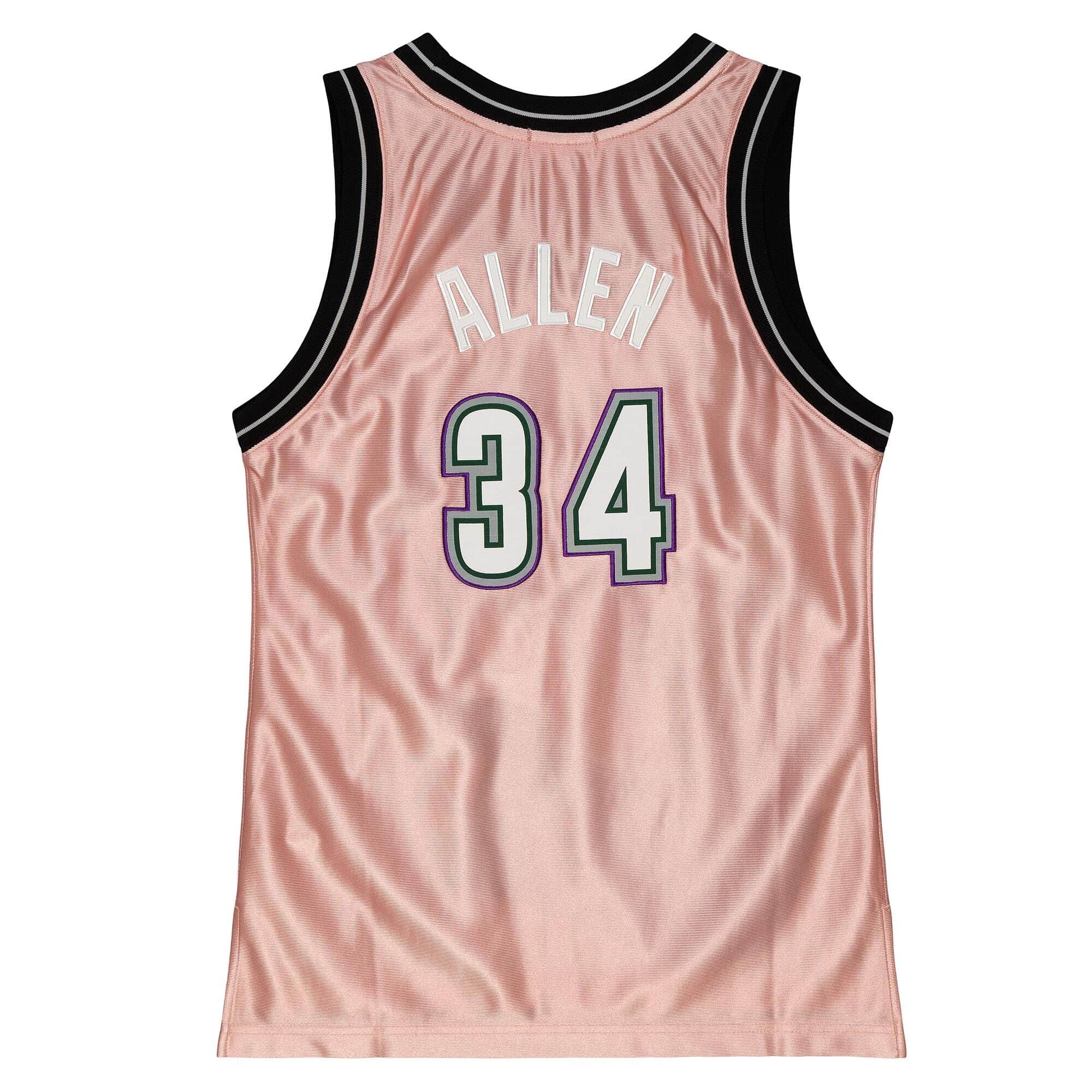 Womens 75th Anniversary Rose Gold Swingman Ray Allen Milwaukee Bucks 1996-97 Jersey - vstockx
