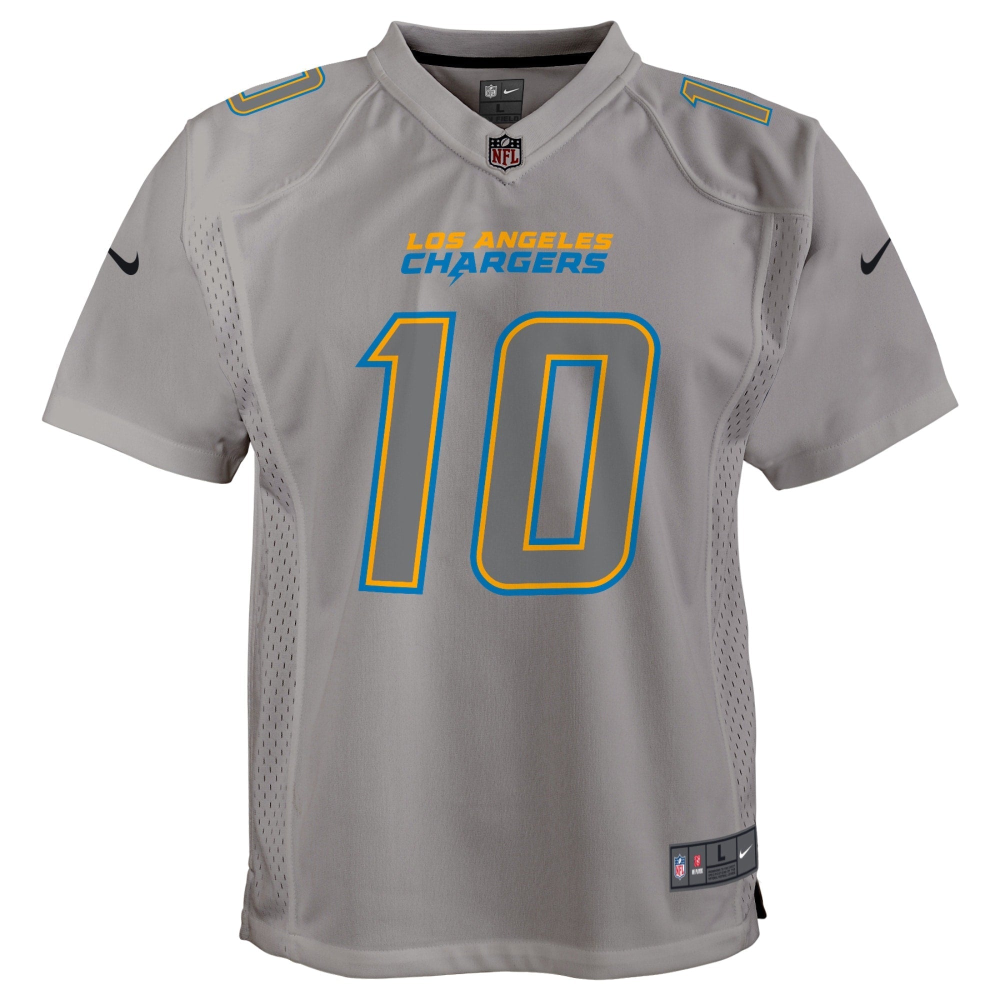 Youth Nike Justin Herbert Gray Los Angeles Chargers Atmosphere Game Jersey - vstockx