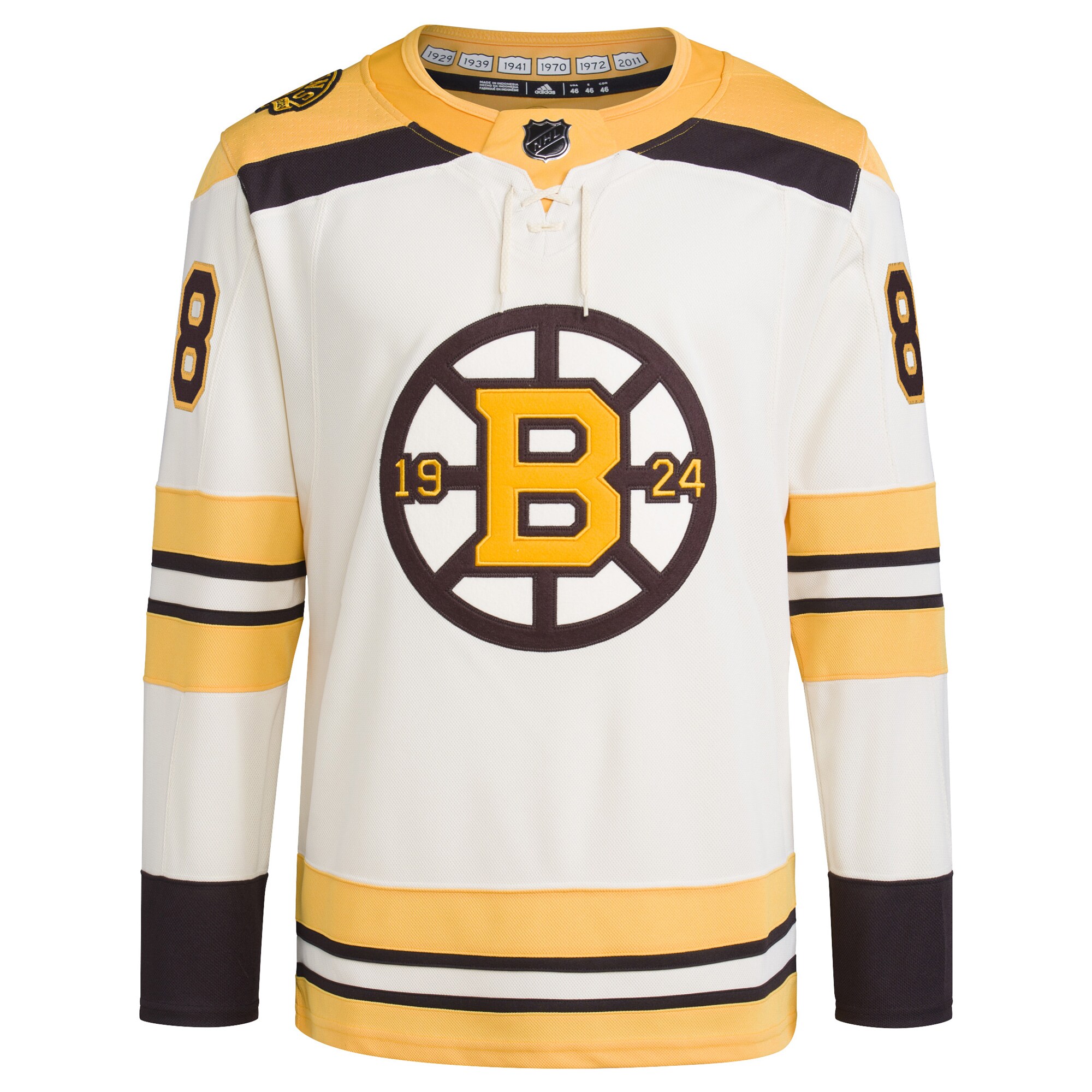 David Pastrnak Boston Bruins adidas Primegreen Authentic Pro Player Jersey - Cream - vstockx