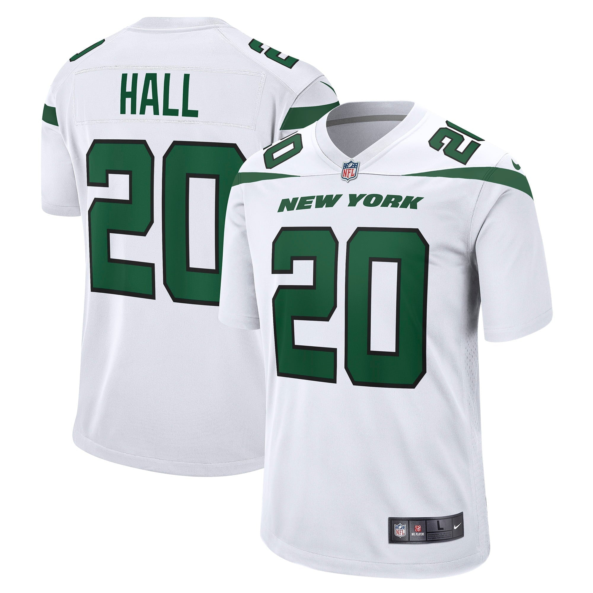 Men's Nike Breece Hall White New York Jets Away Game Player Jersey - vstockx