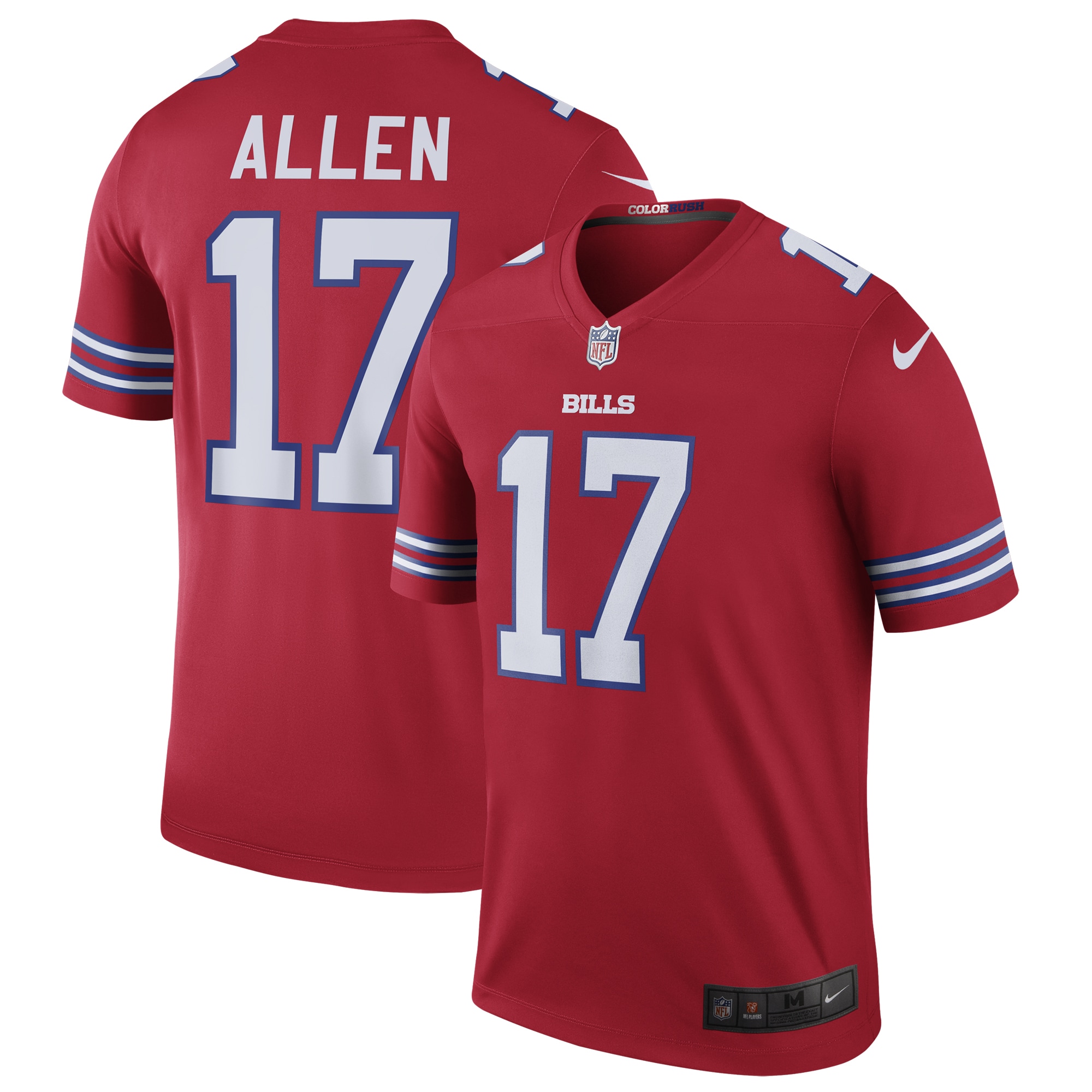 Josh Allen Nike Buffalo Bills Color Rush Legend Jersey - Red - vstockx