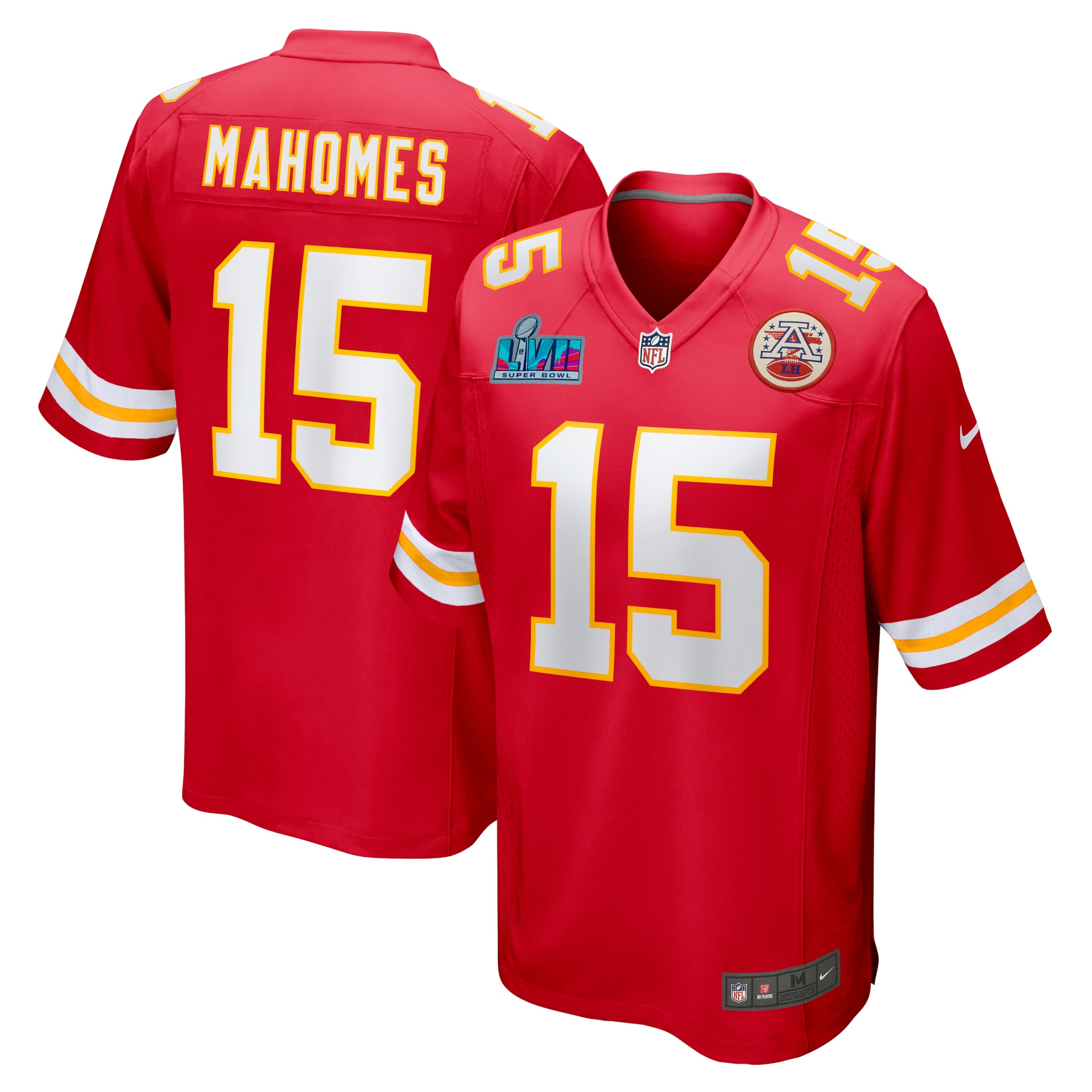 Patrick Mahomes Kansas City Chiefs Nike Super Bowl LVII Patch Game Jersey - Red - vstockx