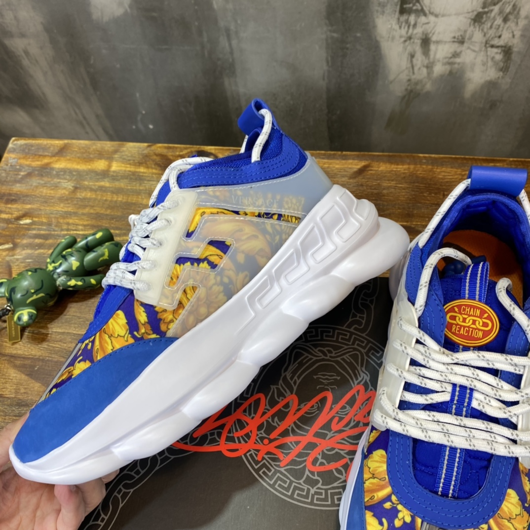 Versace Baroque Chain Reaction Bluette Gold - vstockx