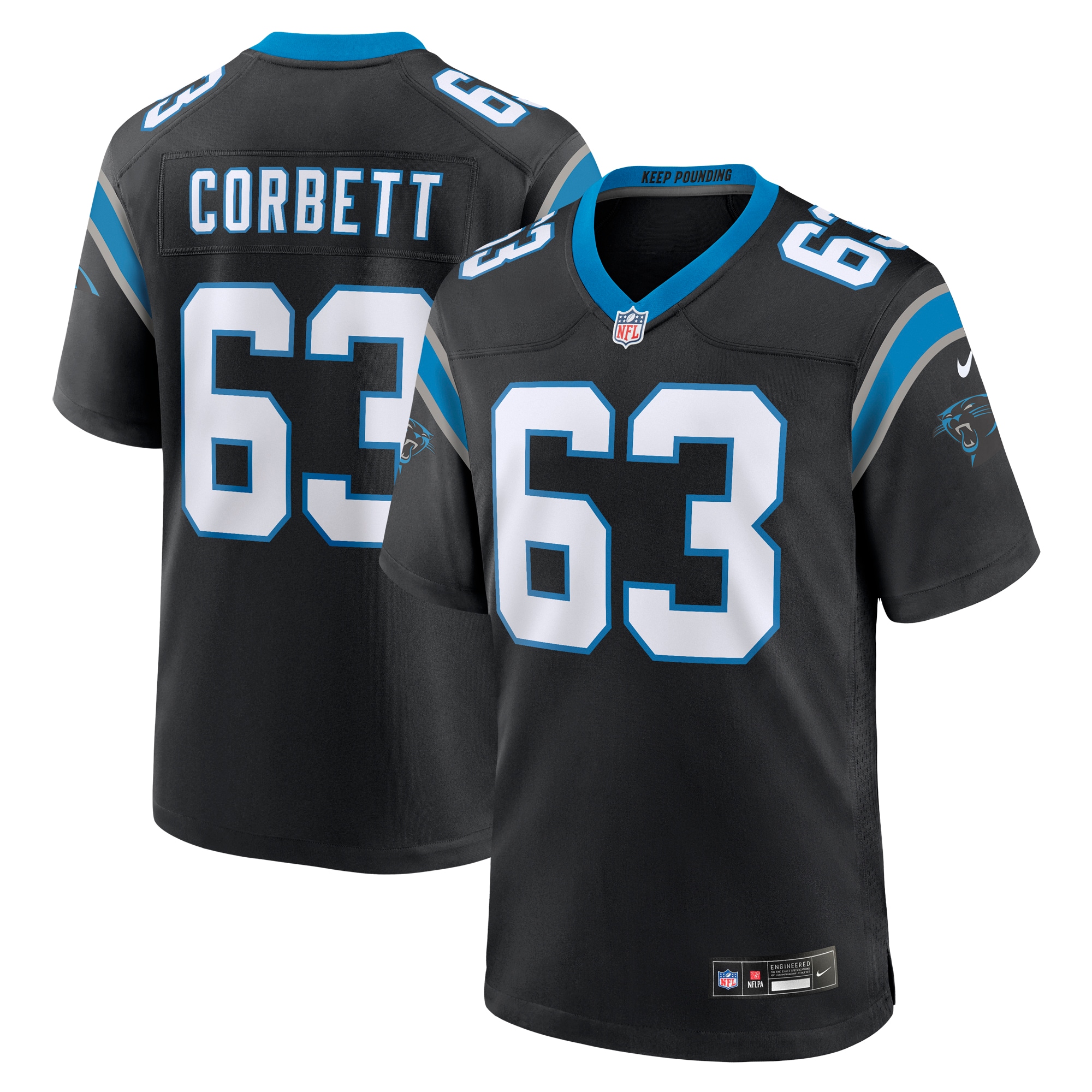 Austin Corbett Carolina Panthers Nike Team Game Jersey - Black - vstockx