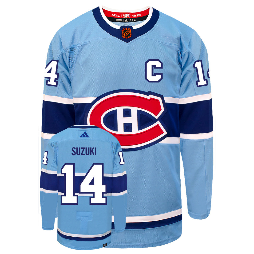 Nick Suzuki Montreal Canadiens Adidas 2022 Primegreen Reverse Retro Authentic NHL Hockey Jersey - vstockx