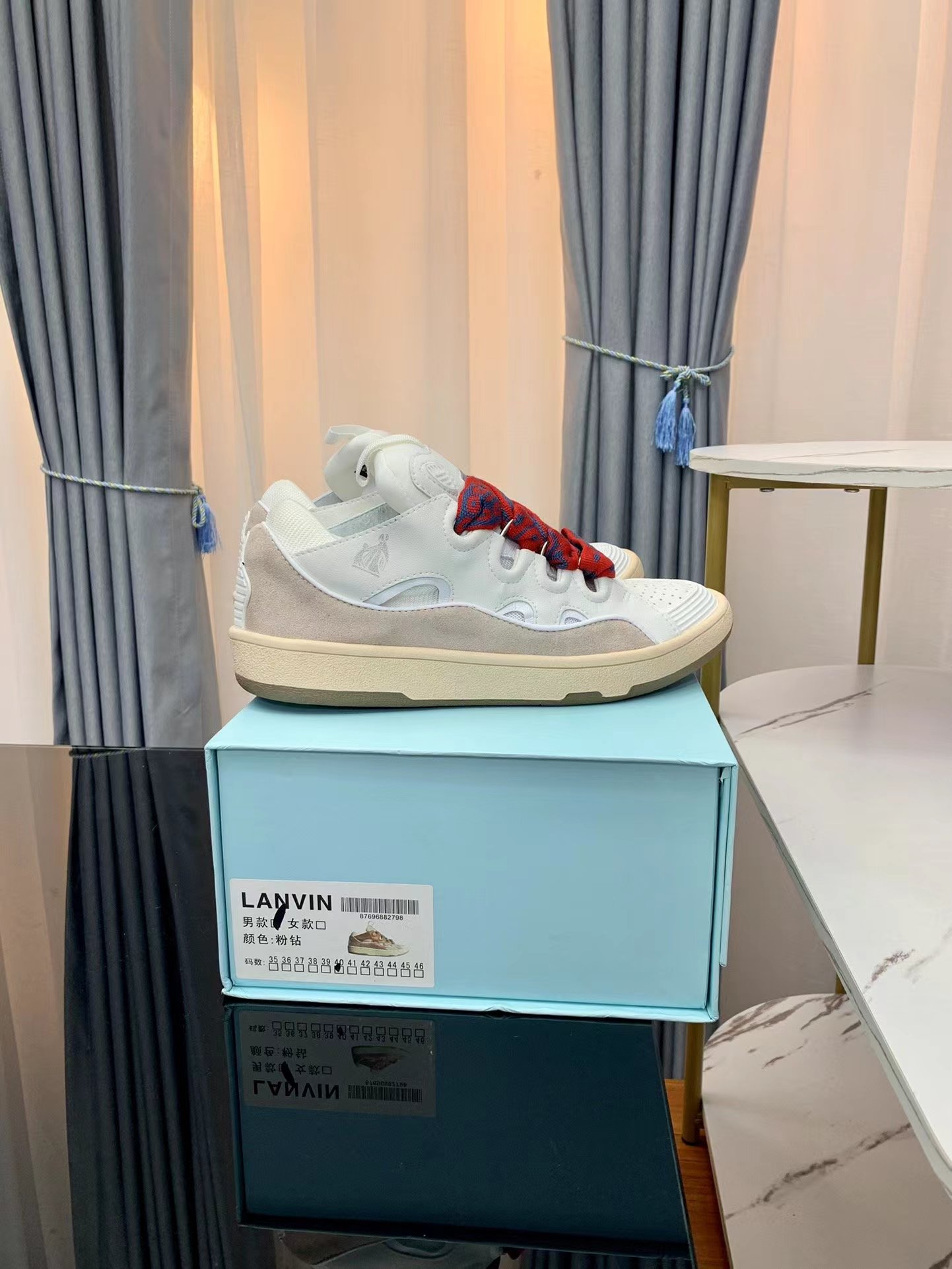 Lanvin Leather Curb Off white - vstockx