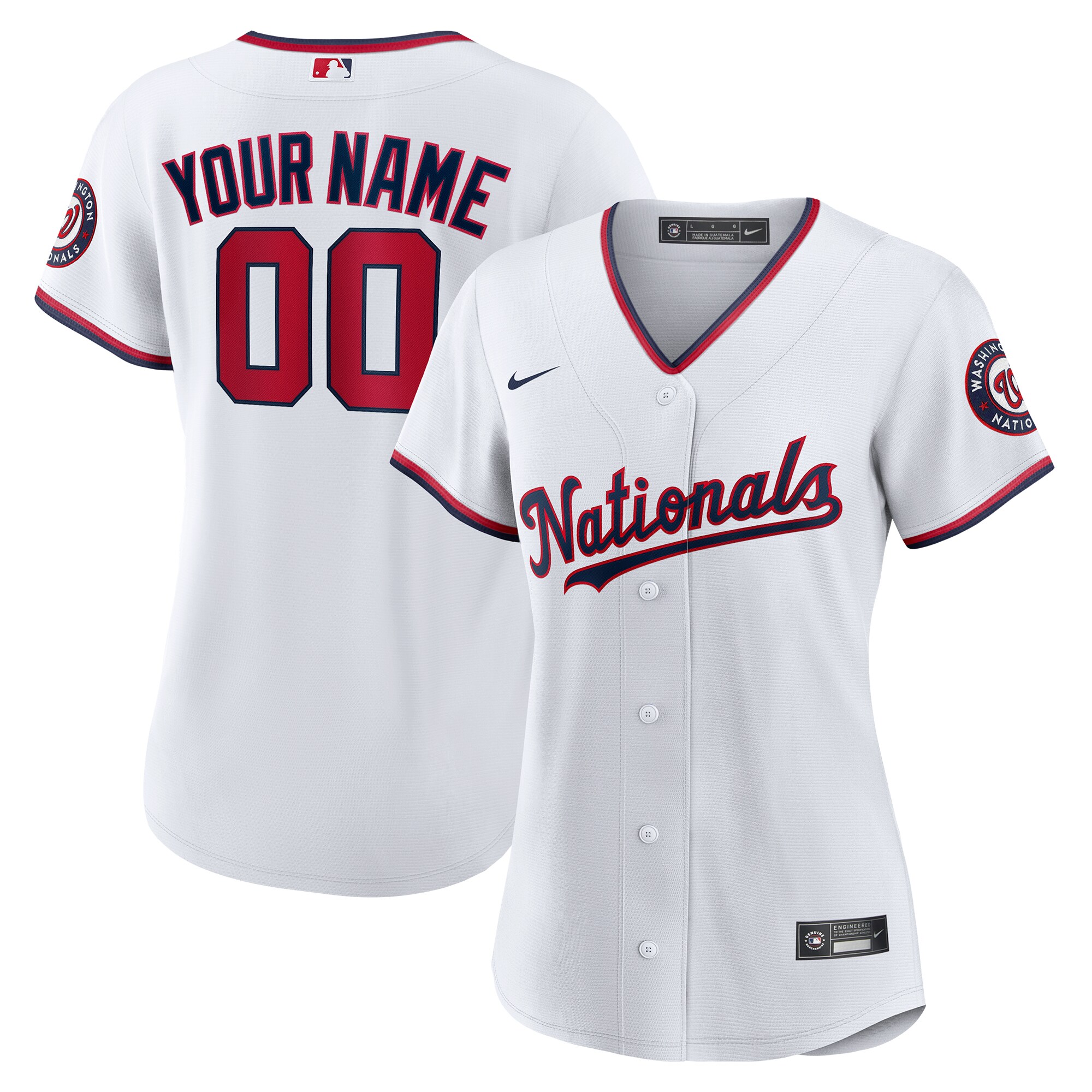 Washington Nationals Nike Women's Replica Custom Jersey - White - vstockx