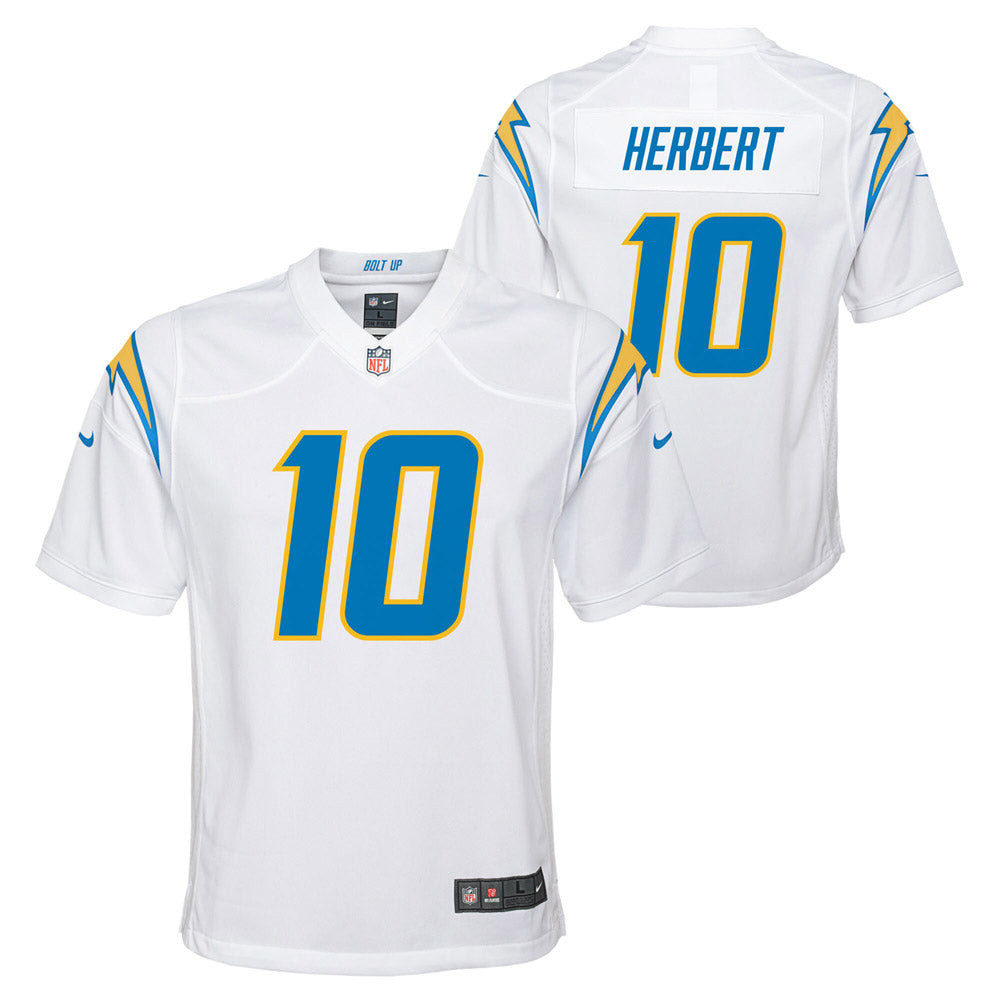 Youth Los Angeles Chargers Justin Herbert Team Game Jersey White - vstockx