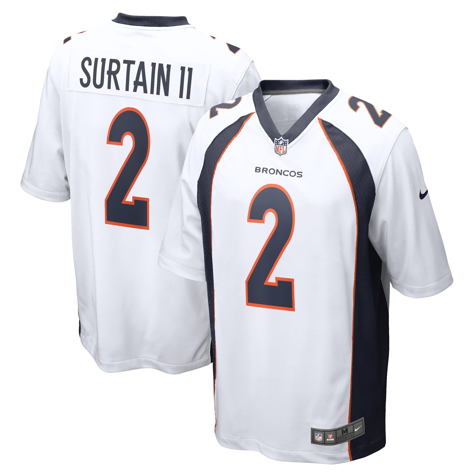 Men's Nike Patrick Surtain II White Denver Broncos Game Jersey - vstockx
