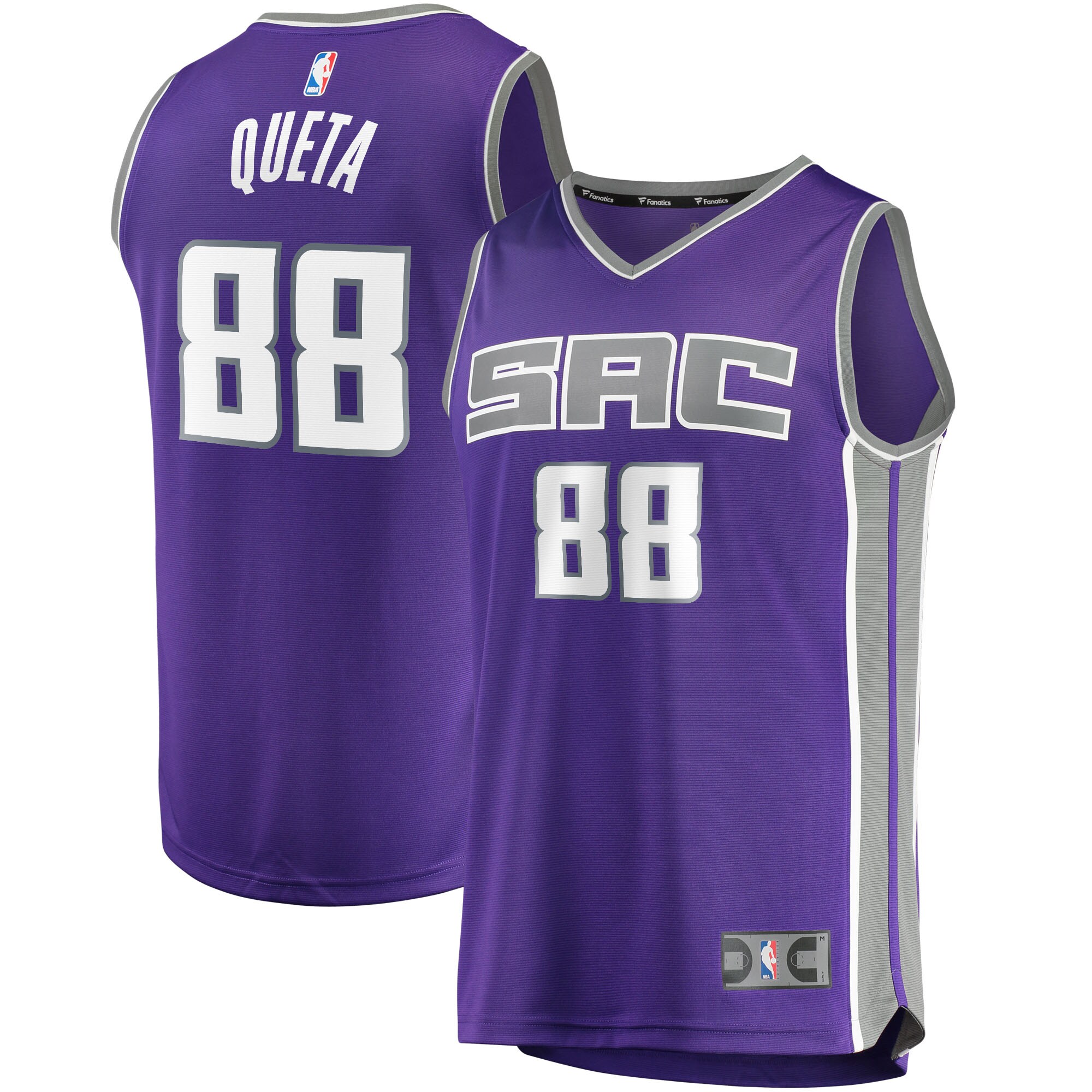 Neemias Queta Sacramento Kings Fanatics Branded 2021/22 Fast Break Replica Jersey - Icon Edition - Purple - vstockx