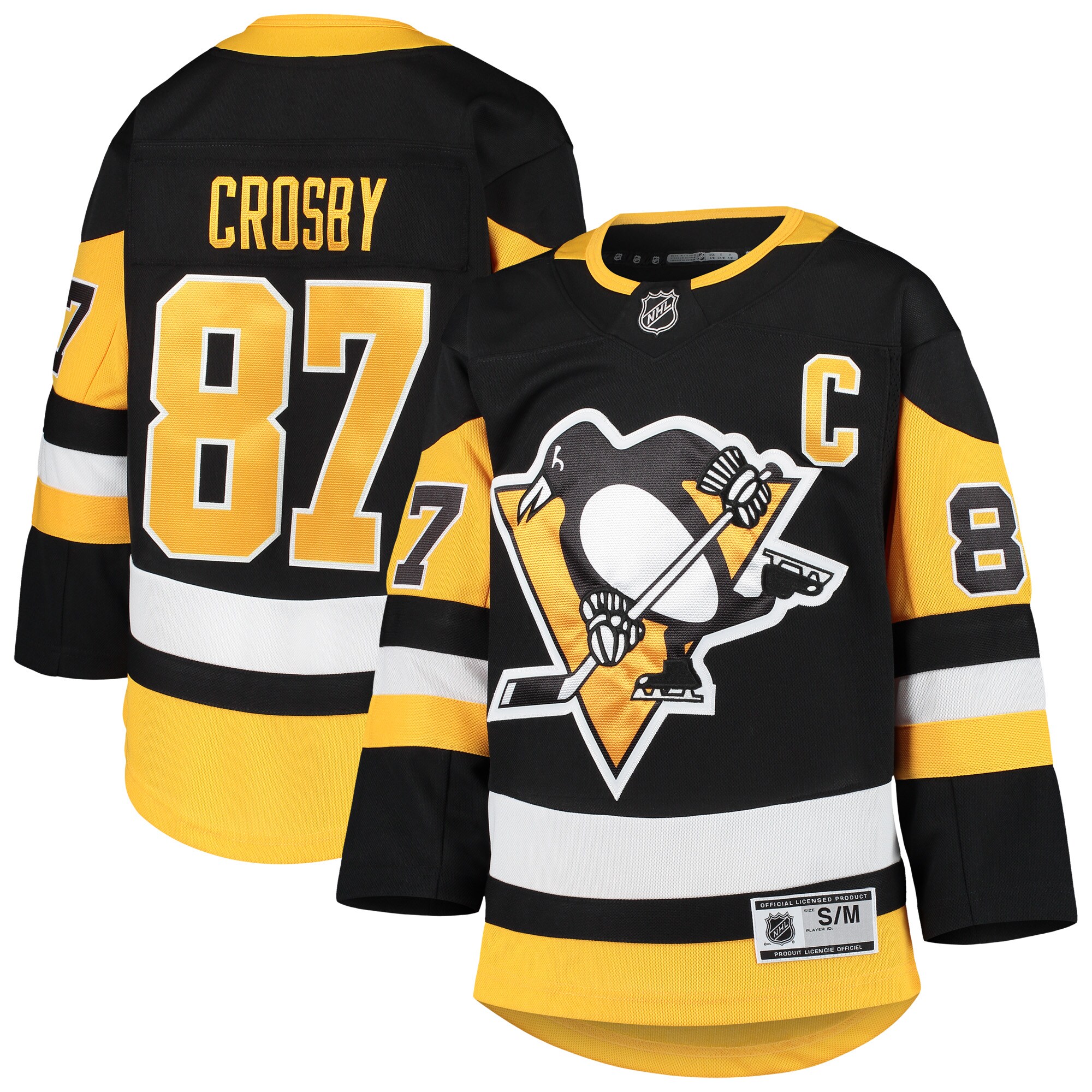 Sidney Crosby Pittsburgh Penguins Youth Premier Player Jersey - Black - vstockx