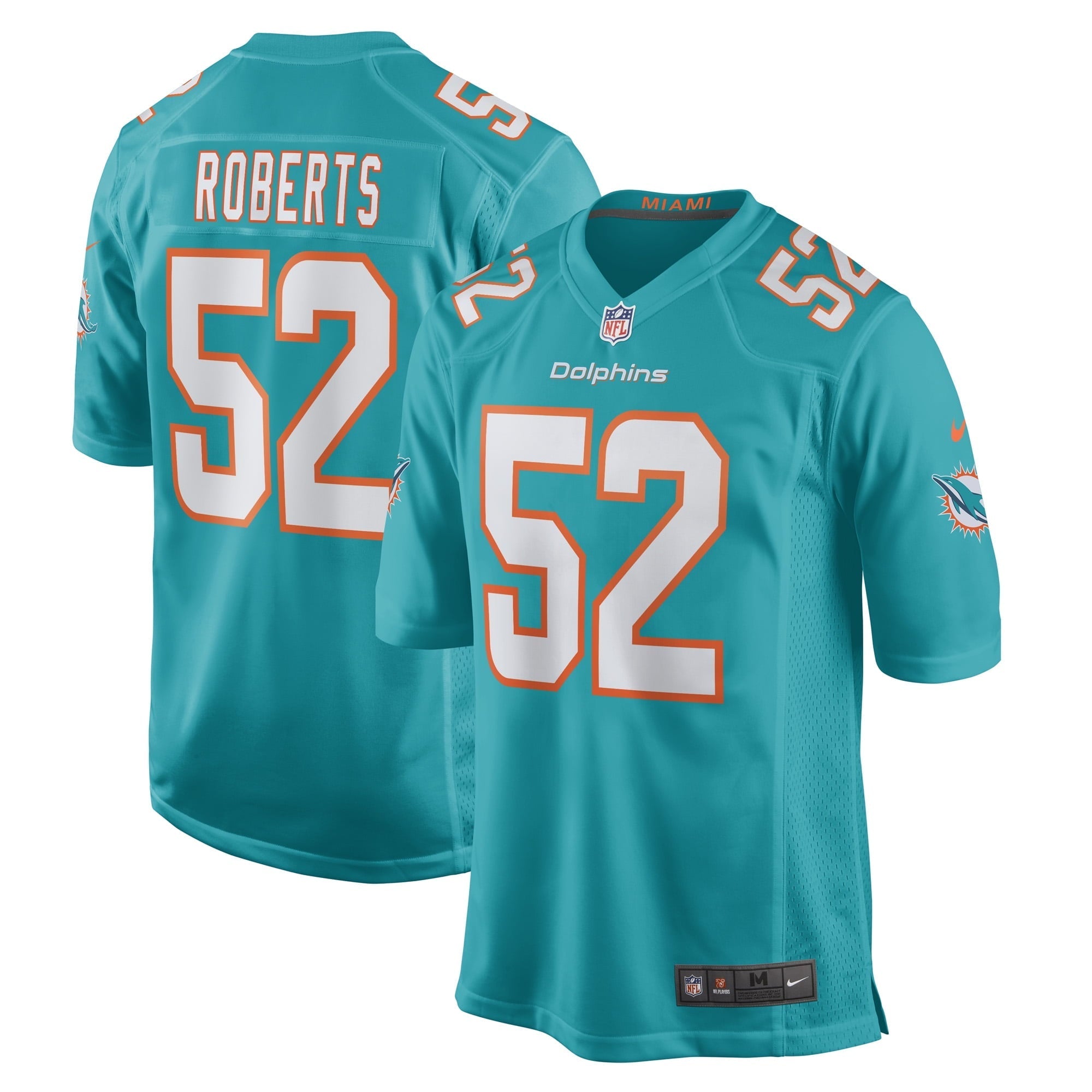 Men's Nike Elandon Roberts Aqua Miami Dolphins Game Player Jersey - vstockx