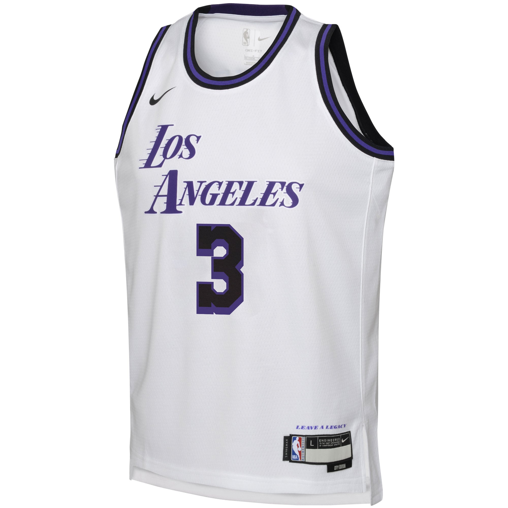 Anthony Davis Los Angeles Lakers Nike Youth 2022/23 Swingman Jersey - City Edition - White - vstockx