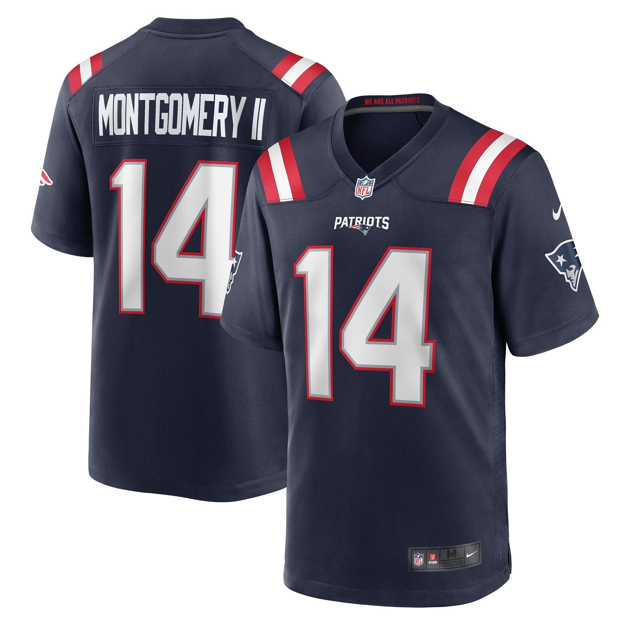 Men's Nike Ty Montgomery Navy New England Patriots Game Jersey - vstockx