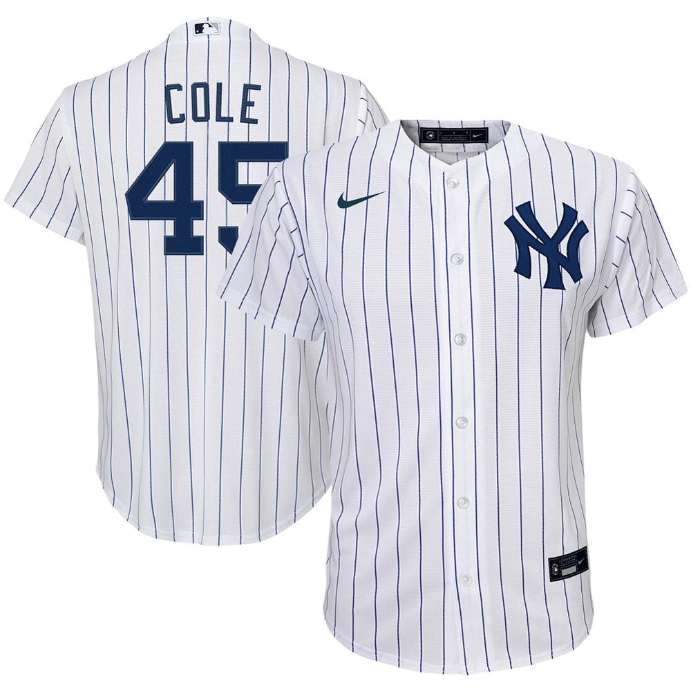 Youth New York Yankees Gerrit Cole Home Player Jersey - White - vstockx