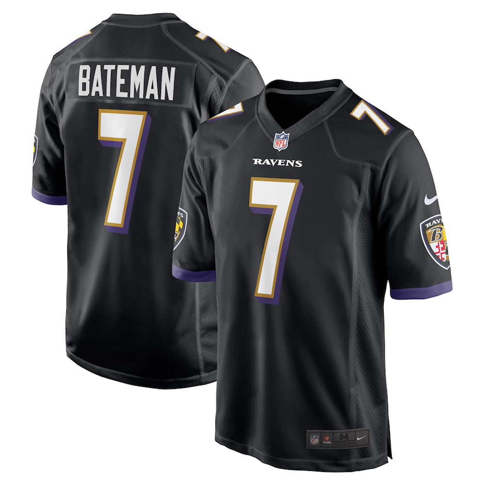 Youth Baltimore Ravens Rashod Bateman Game Jersey - Black - vstockx