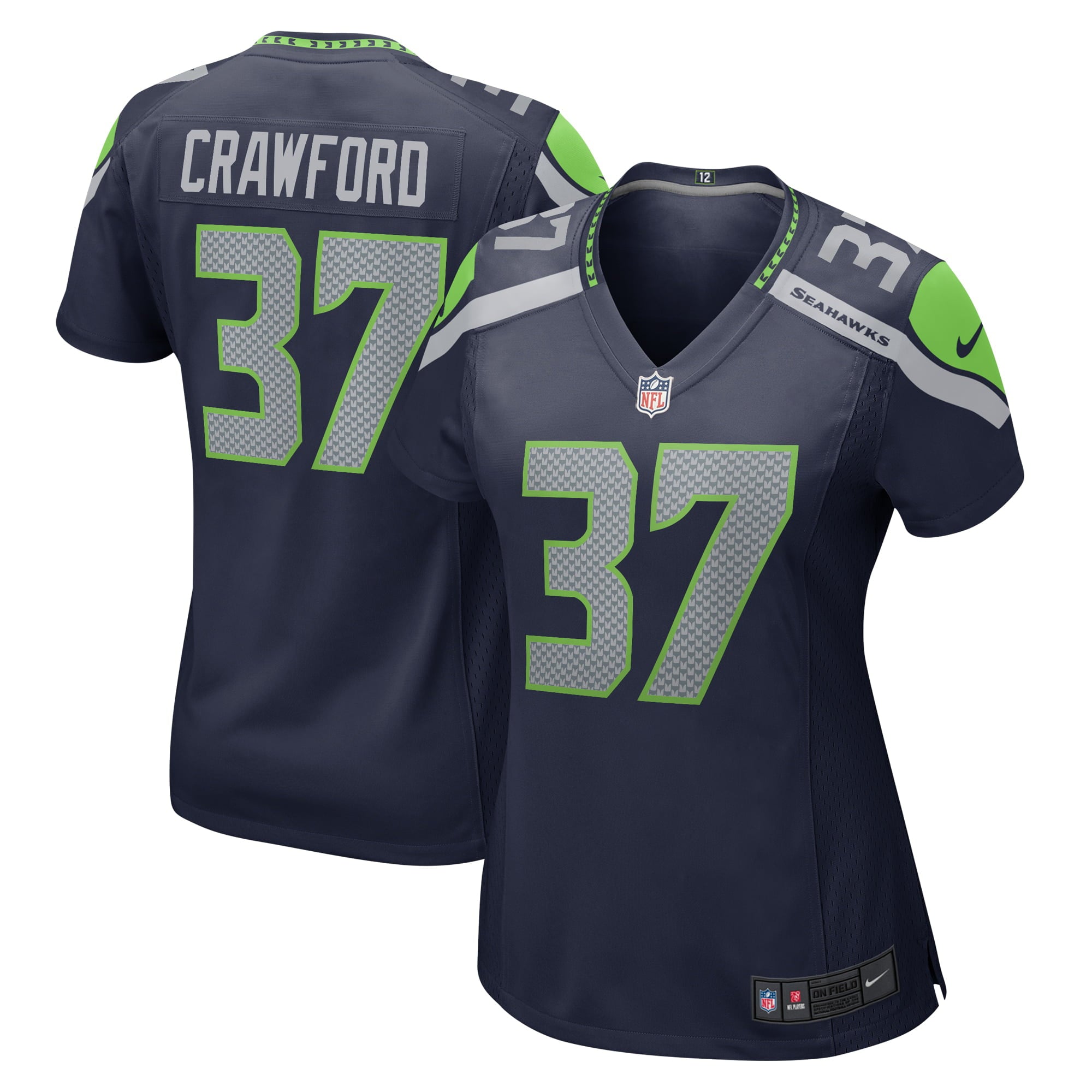 Women's Nike Xavier Crawford College Navy Seattle Seahawks Home Game Player Jersey - vstockx