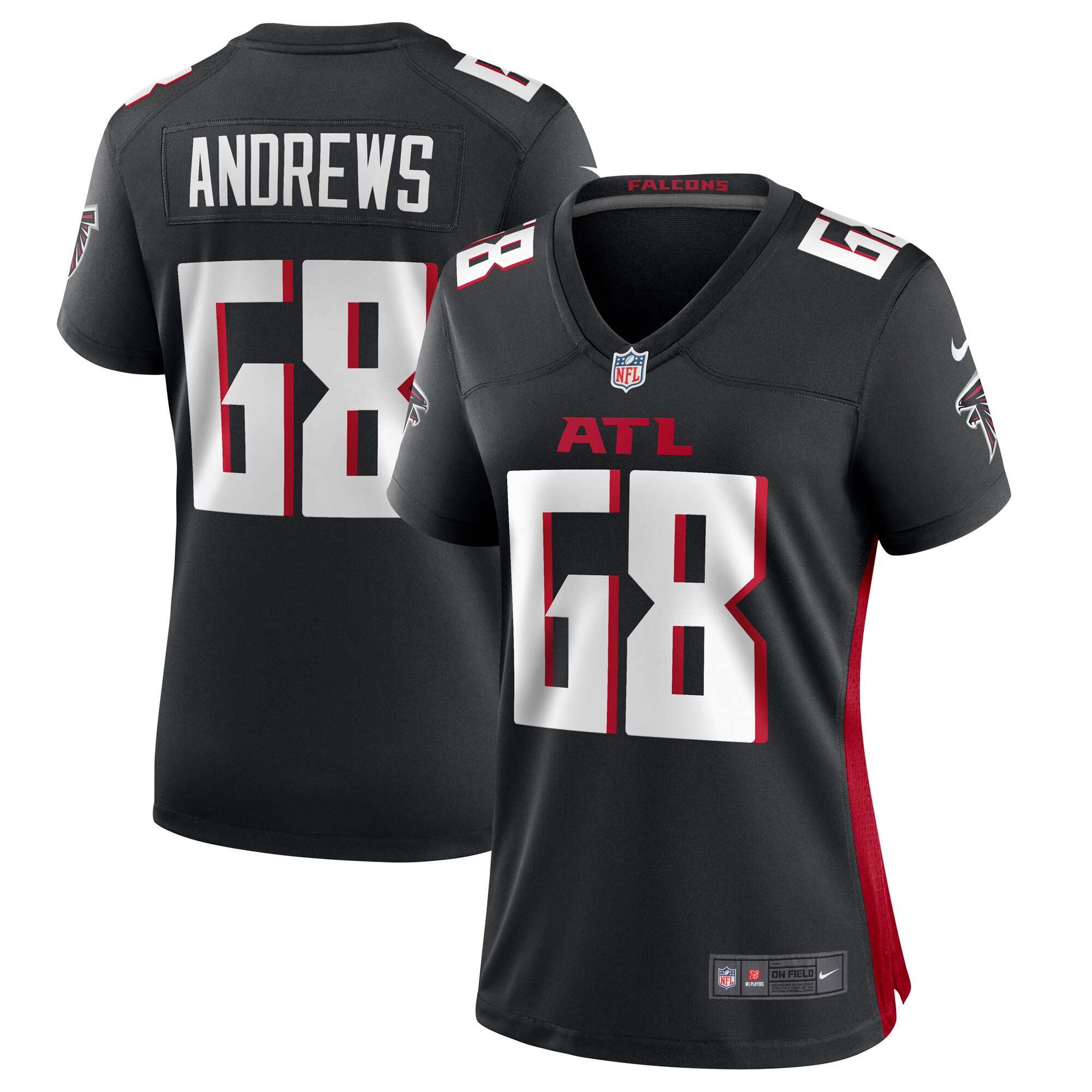 Josh Andrews Atlanta Falcons Nike Women's Game Player Jersey - Black - vstockx