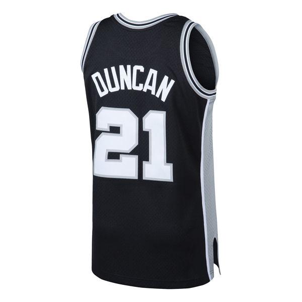 Mens San Antonio Spurs Tim Duncan Mitchell & Ness Black 1998-99 Hardwood Classics Swingman Jersey - vstockx