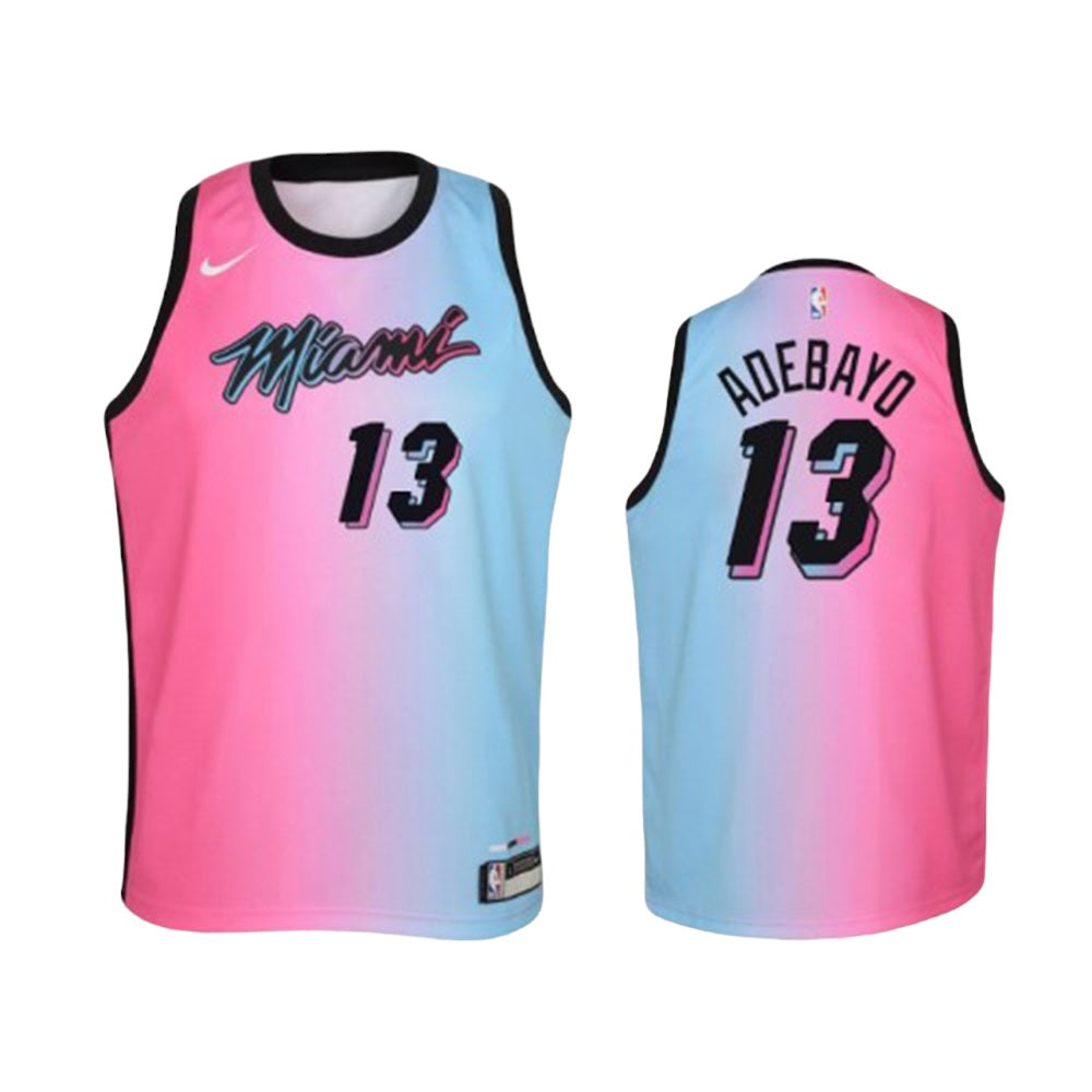 Youth Miami Heat Bam Adebayo City Edition Jersey - Pink Blue - vstockx