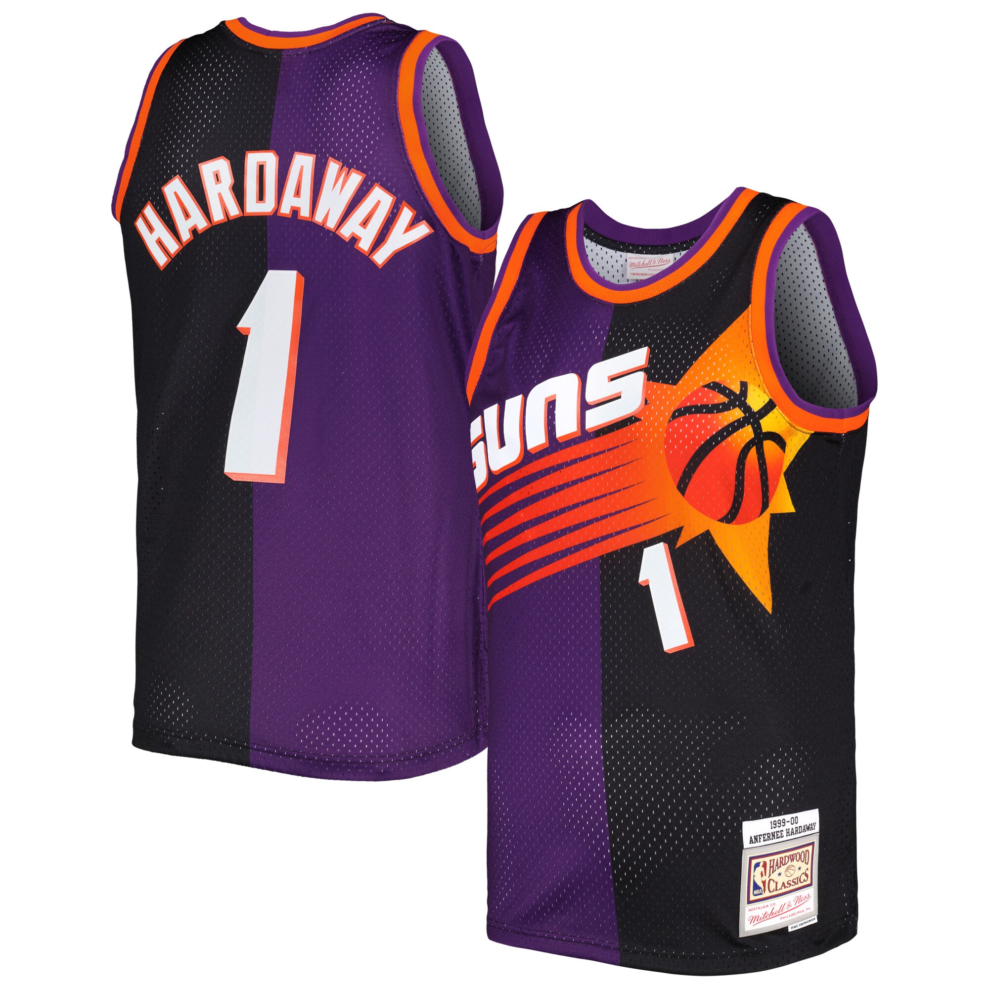 Penny Hardaway Phoenix Suns Mitchell & Ness Hardwood Classics 1999/00 Split Swingman Jersey - Purple/Black - vstockx