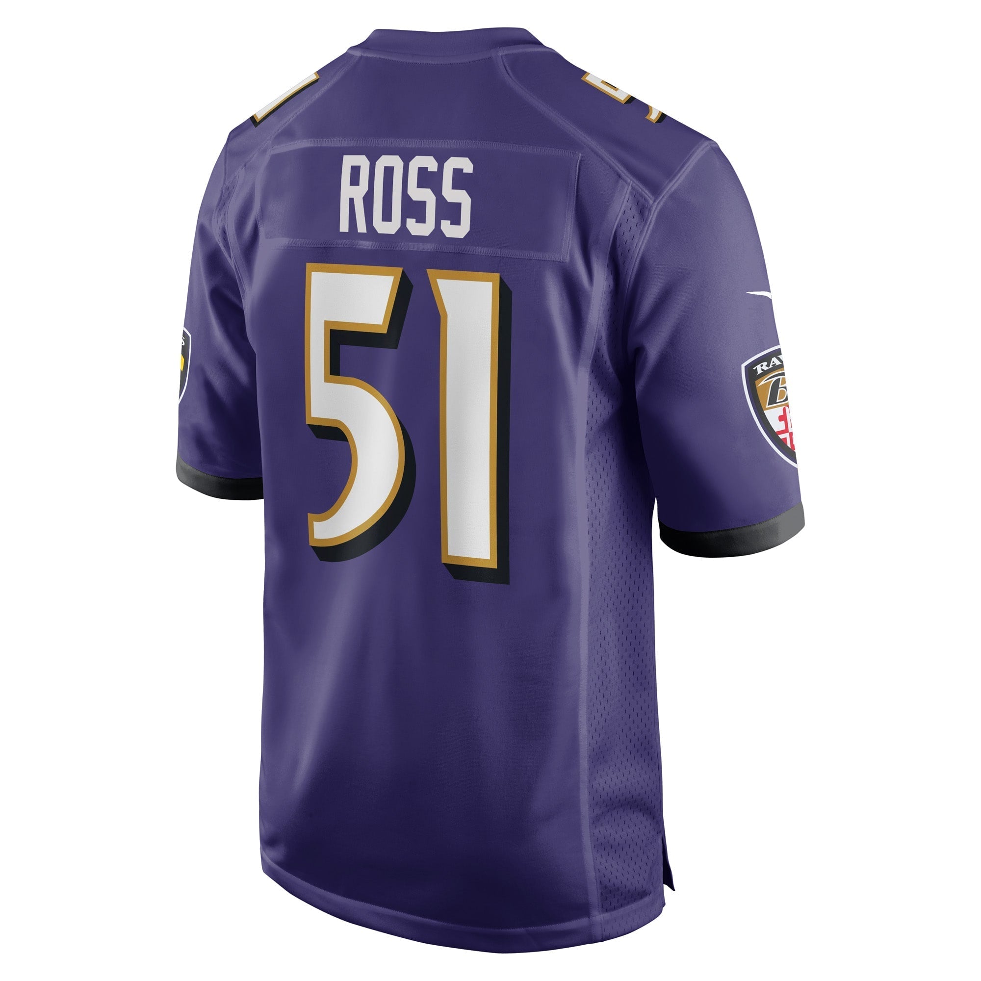 Men's Nike Josh Ross Purple Baltimore Ravens Game Player Jersey - vstockx