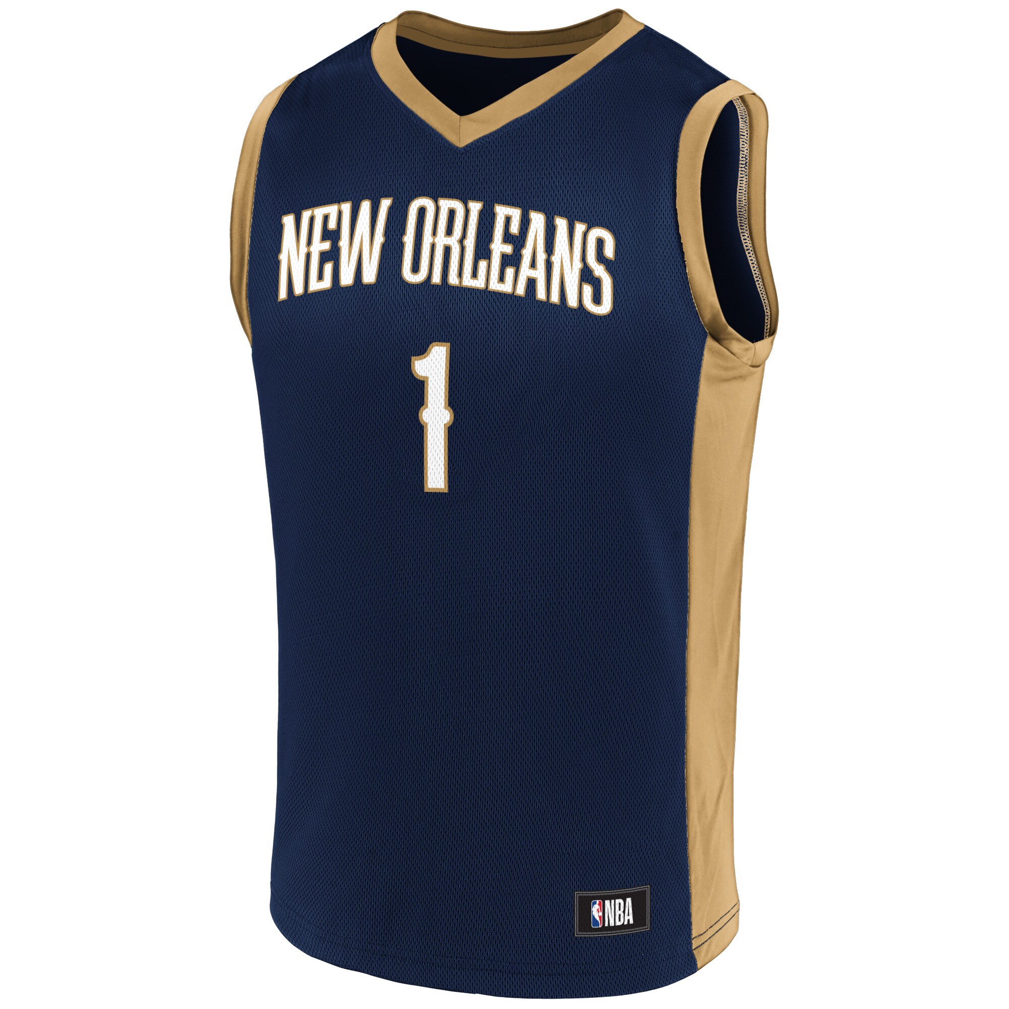 Men's Zion Williamson Navy/Gold New Orleans Pelicans Replica Jersey - vstockx