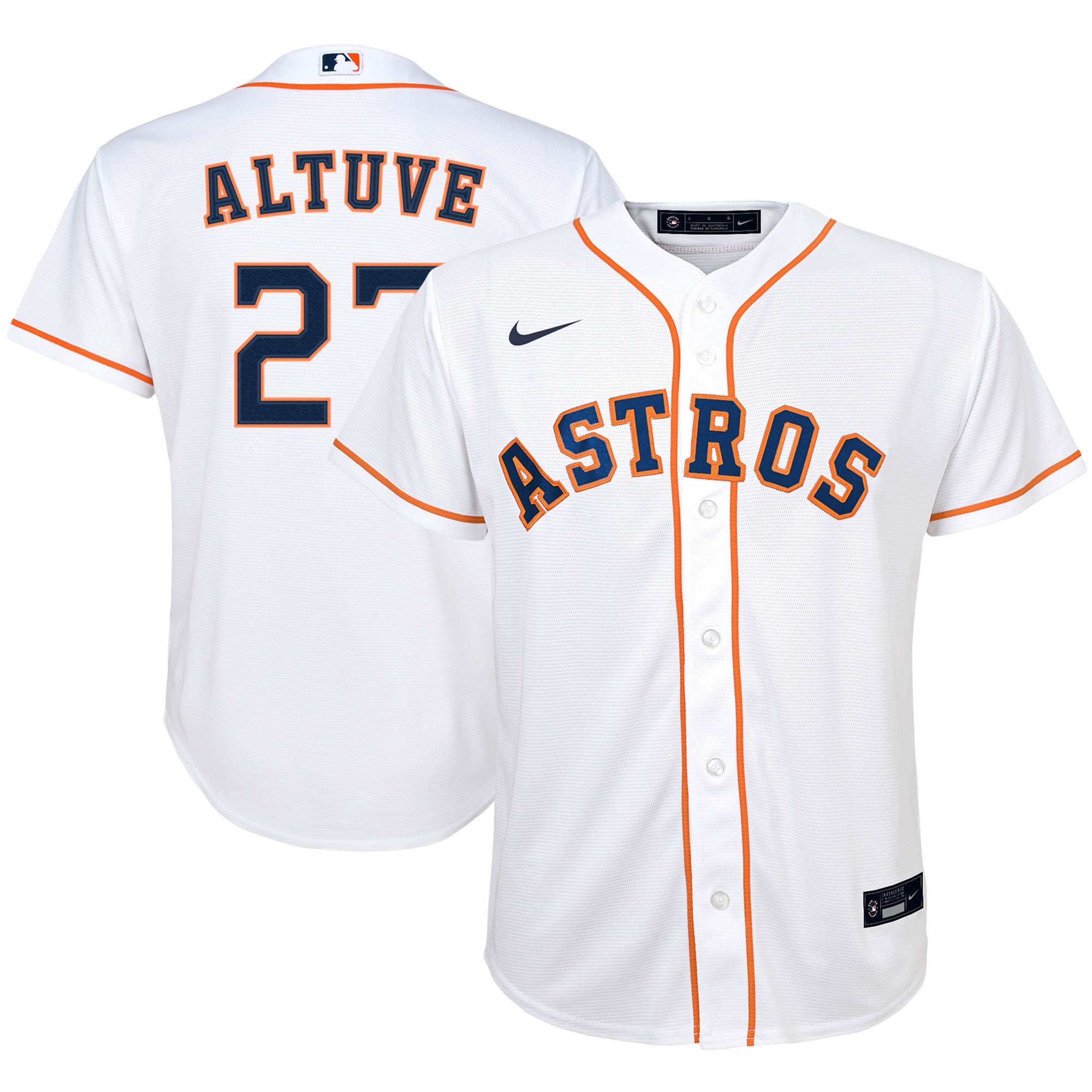 Jose Altuve Houston Astros Nike Youth Alternate Replica Player Jersey - White - vstockx