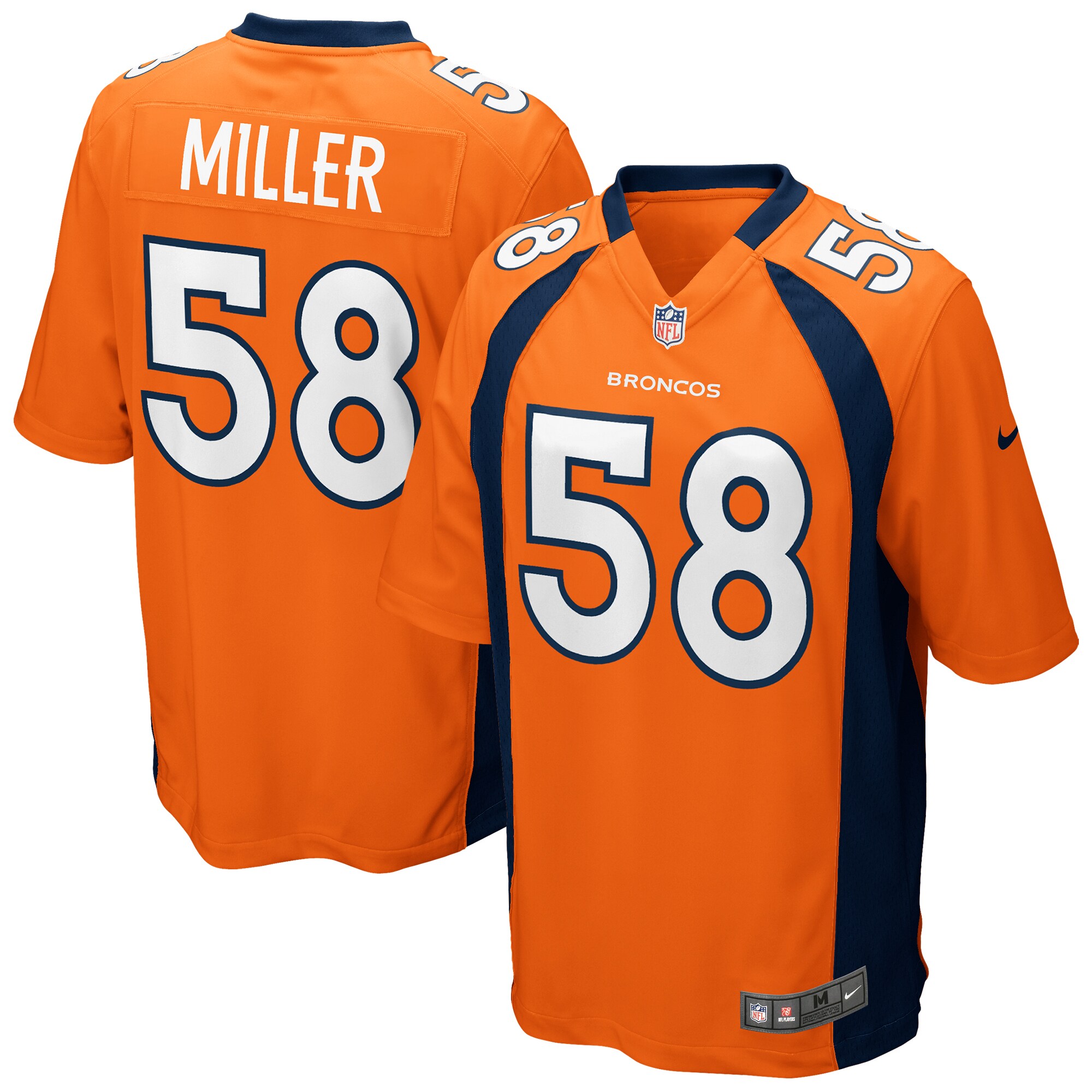 Von Miller Denver Broncos Nike Game Jersey - Orange - vstockx