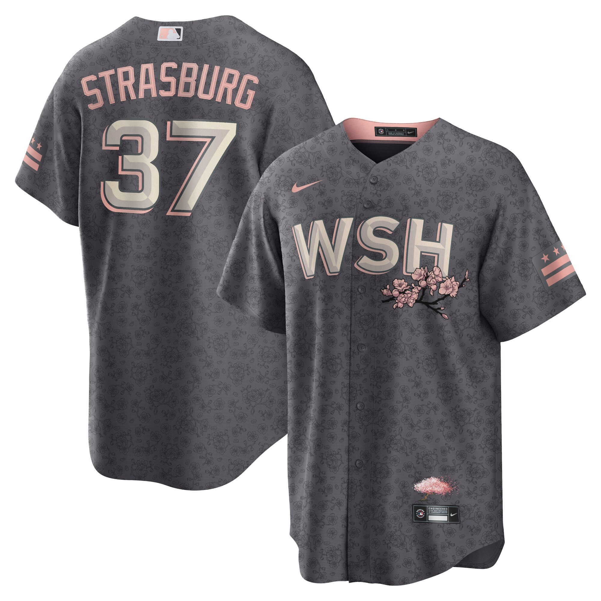 Stephen Strasburg Washington Nationals Nike City Connect Replica Player Jersey - Charcoal - vstockx
