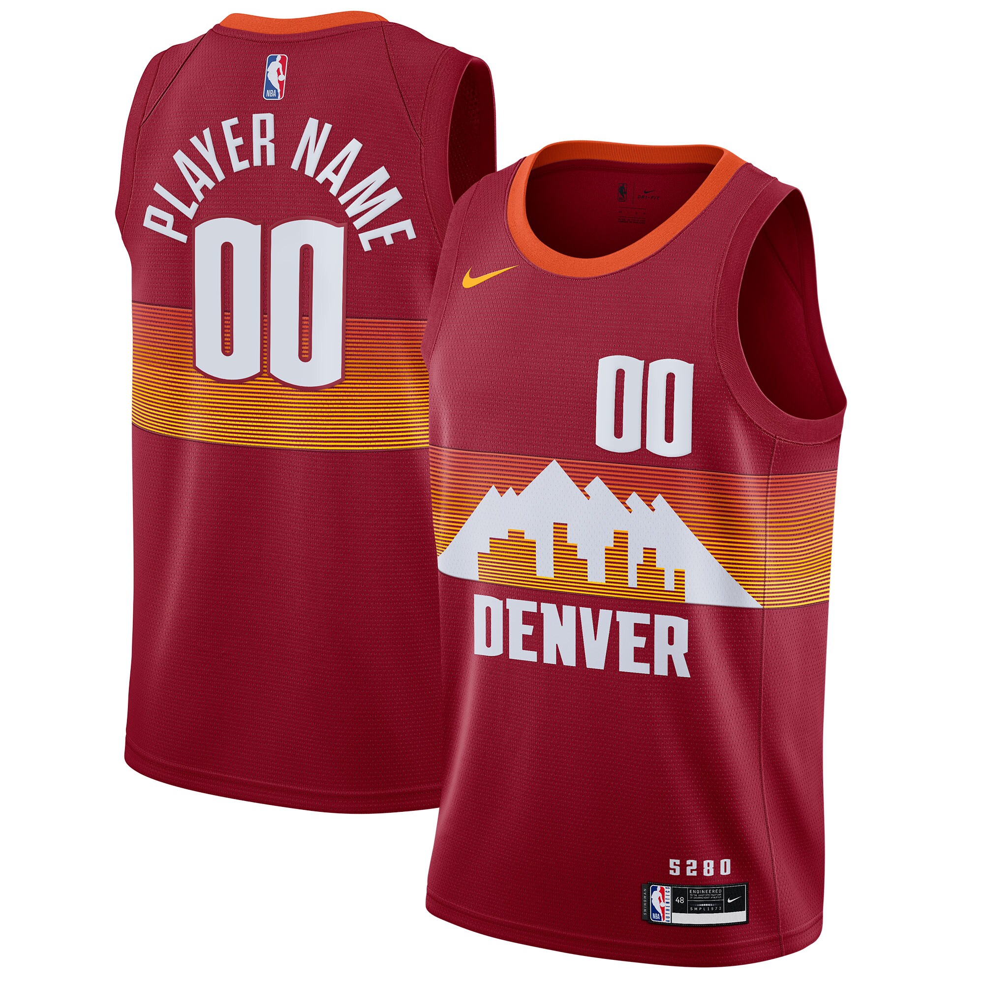 Denver Nuggets Nike 2020/21 Swingman Custom Jersey Red - City Edition - vstockx