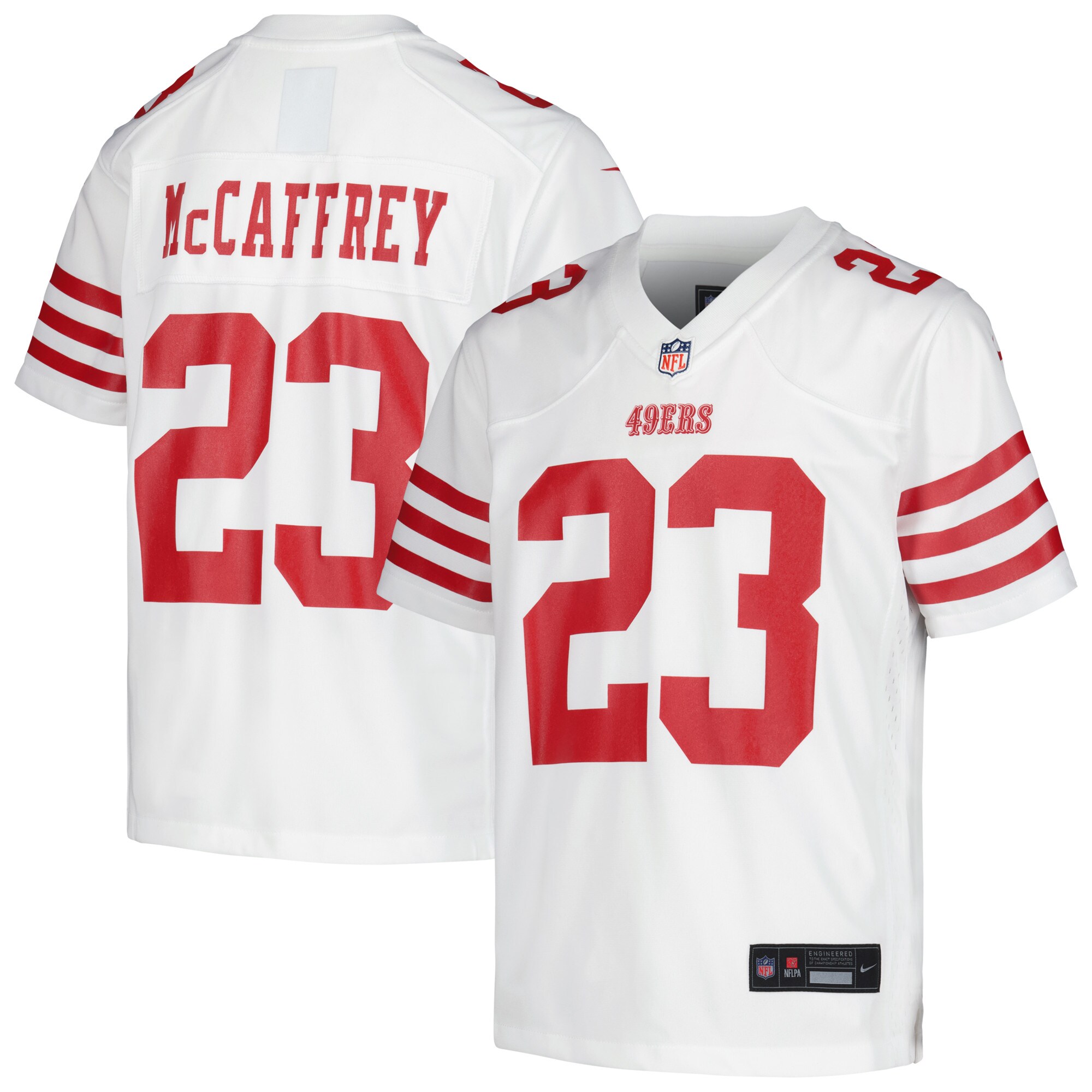 Christian McCaffrey San Francisco 49ers Nike Youth Game Jersey - White - vstockx