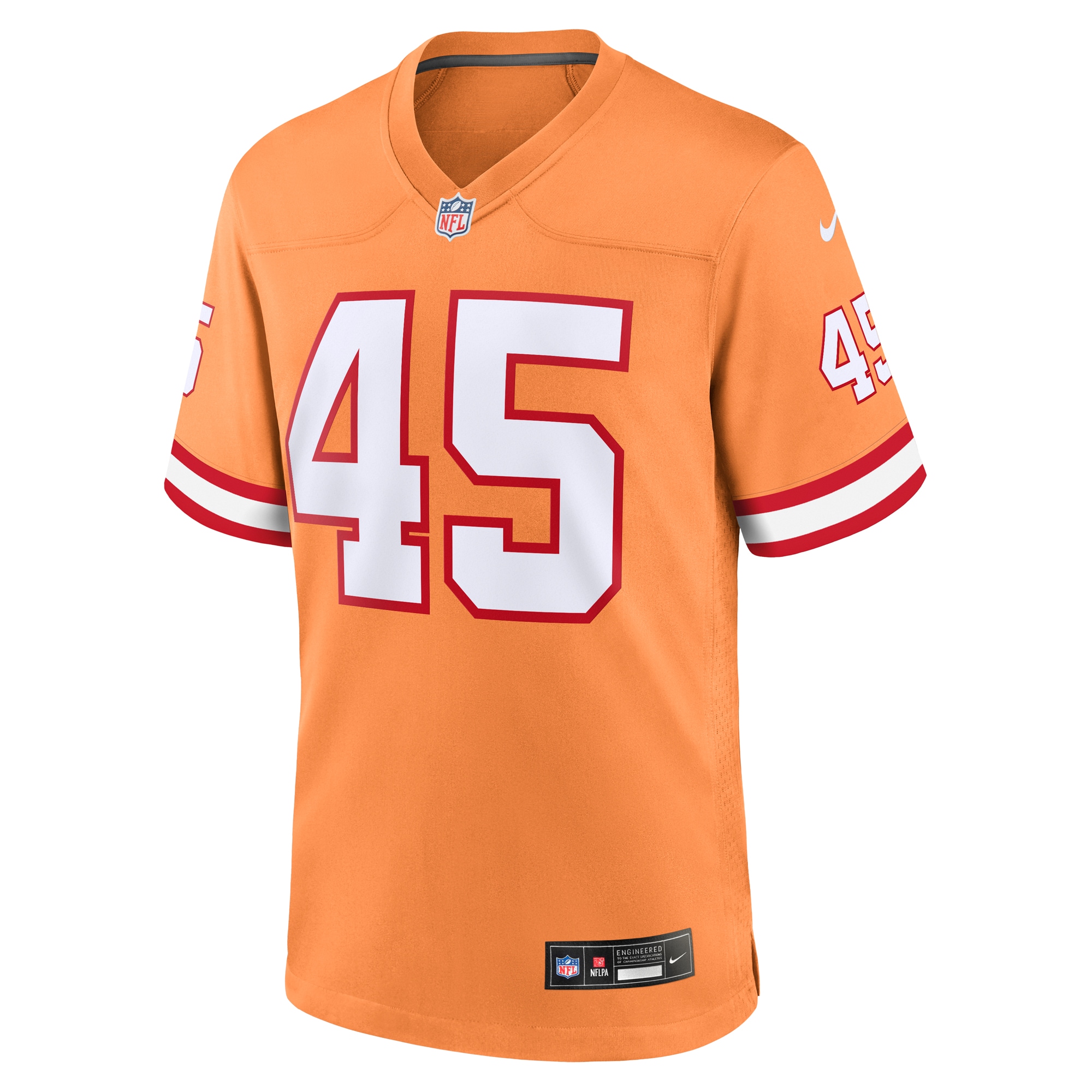 Devin White Tampa Bay Buccaneers Nike Throwback Game Jersey - Orange - vstockx