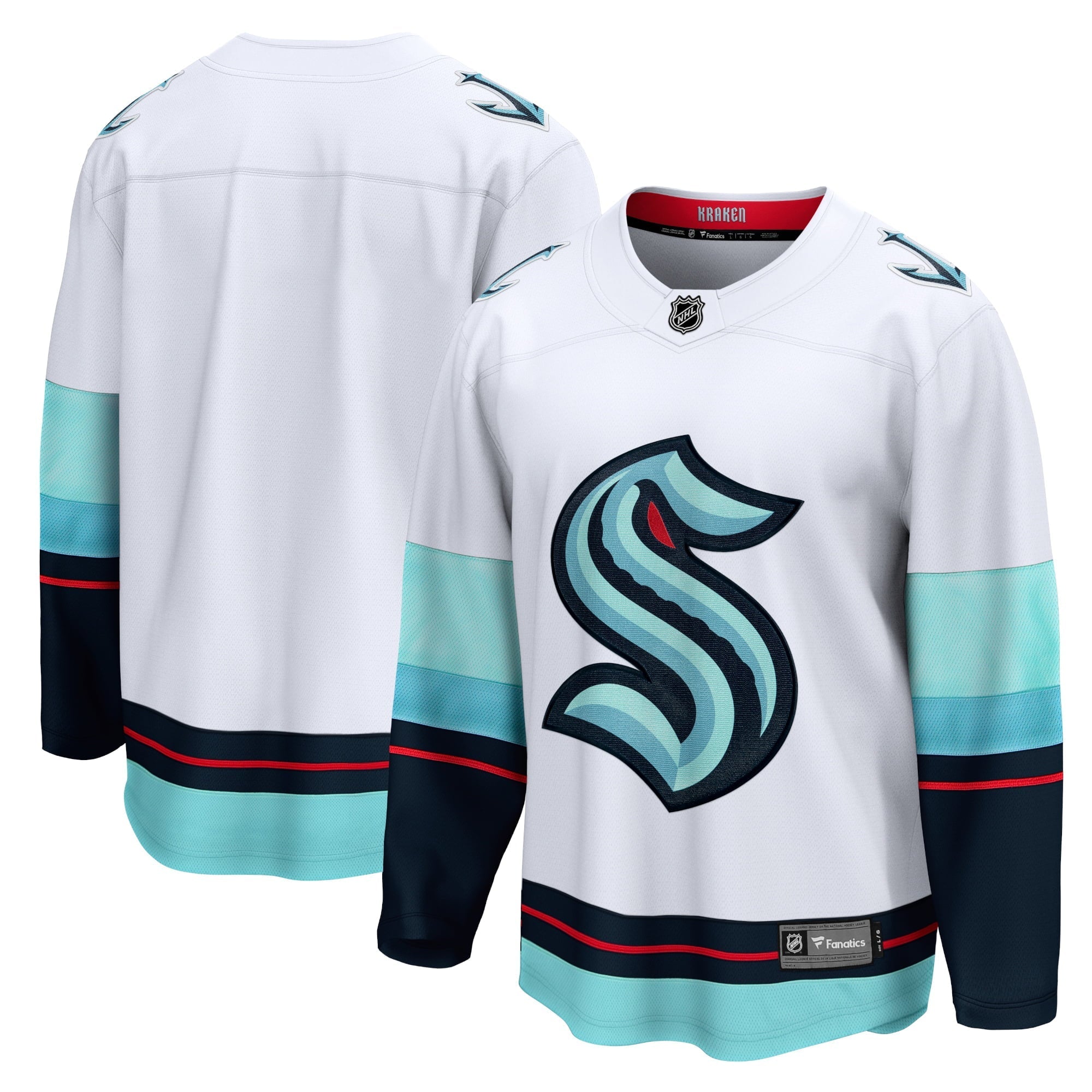 Men's Fanatics Branded White Seattle Kraken Away Breakaway Jersey - vstockx