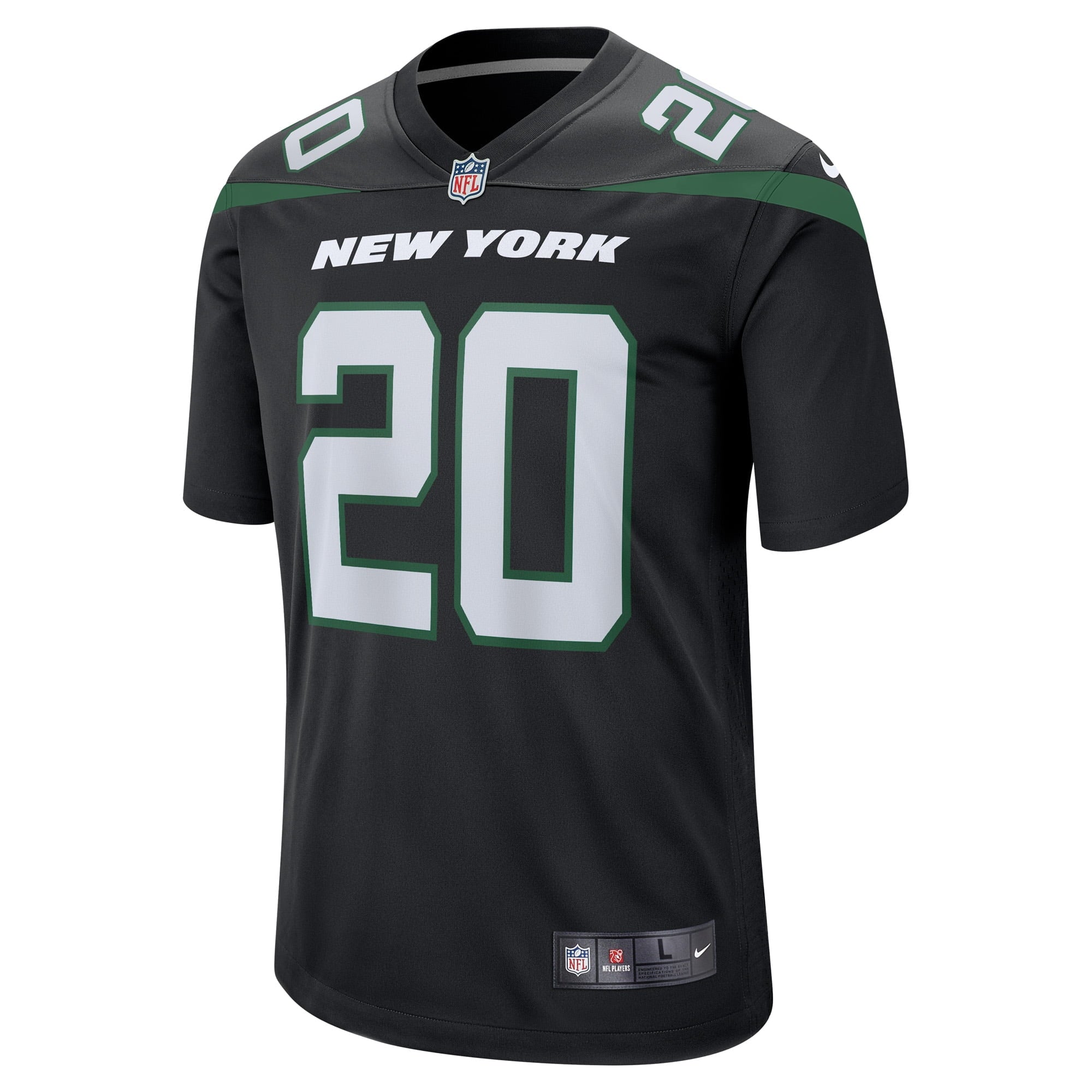 Men's Nike Breece Hall Stealth Black New York Jets Alternate Game Player Jersey - vstockx
