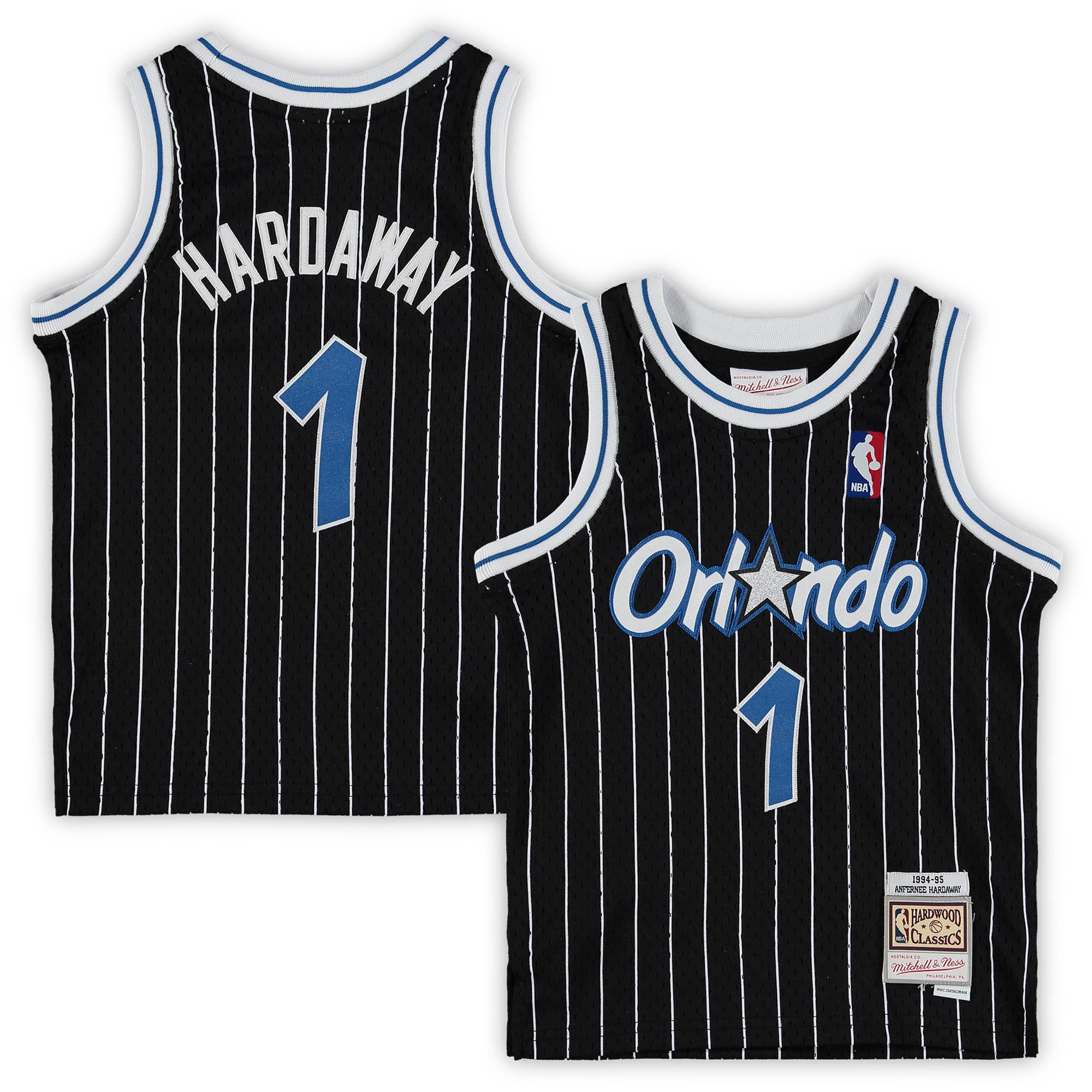 Penny Hardaway Orlando Magic Mitchell & Ness Preschool 1994-1995 Hardwood Classics Throwback Team Jersey - Black - vstockx