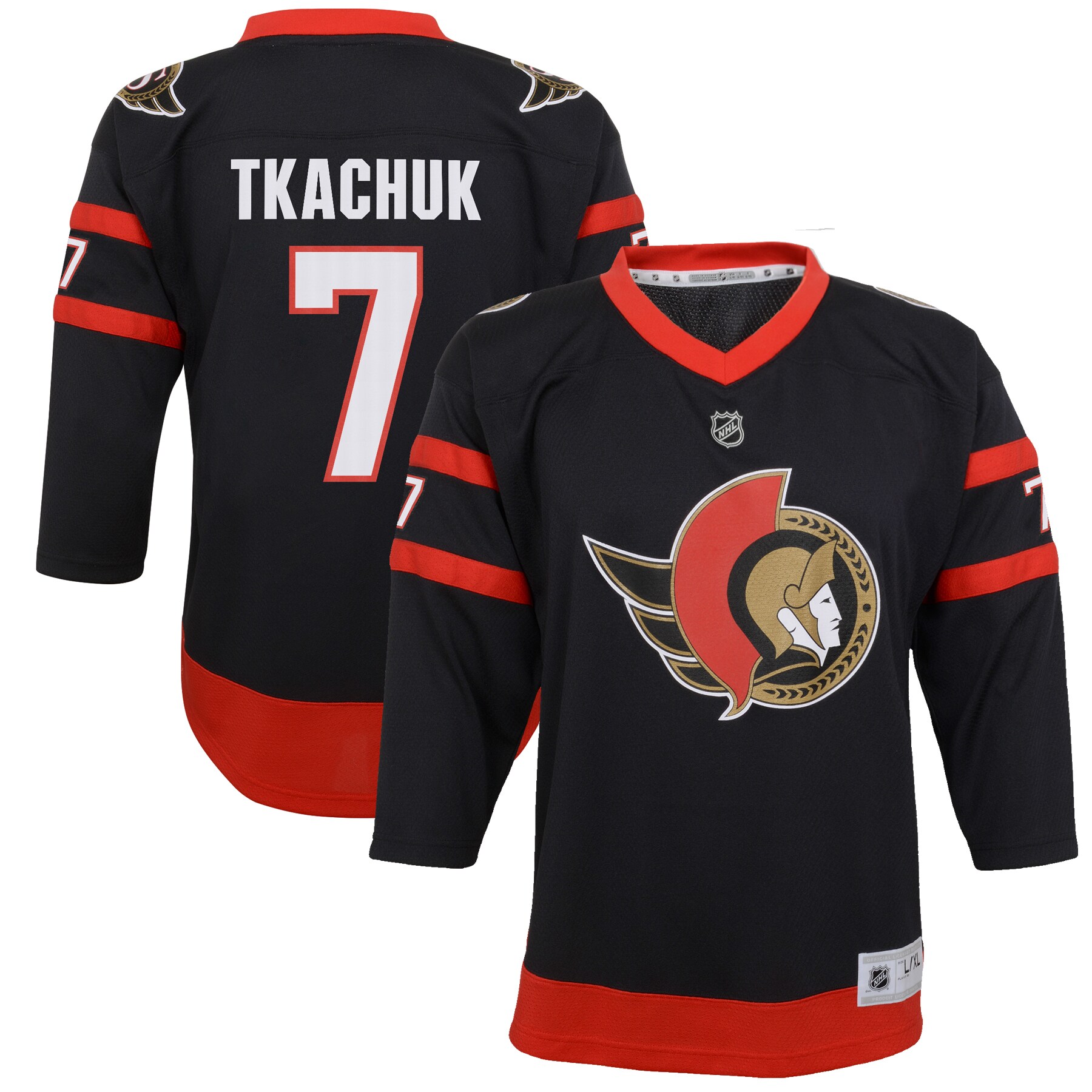 Brady Tkachuk Ottawa Senators Youth 2020/21 Home Replica Player Jersey - Black - vstockx