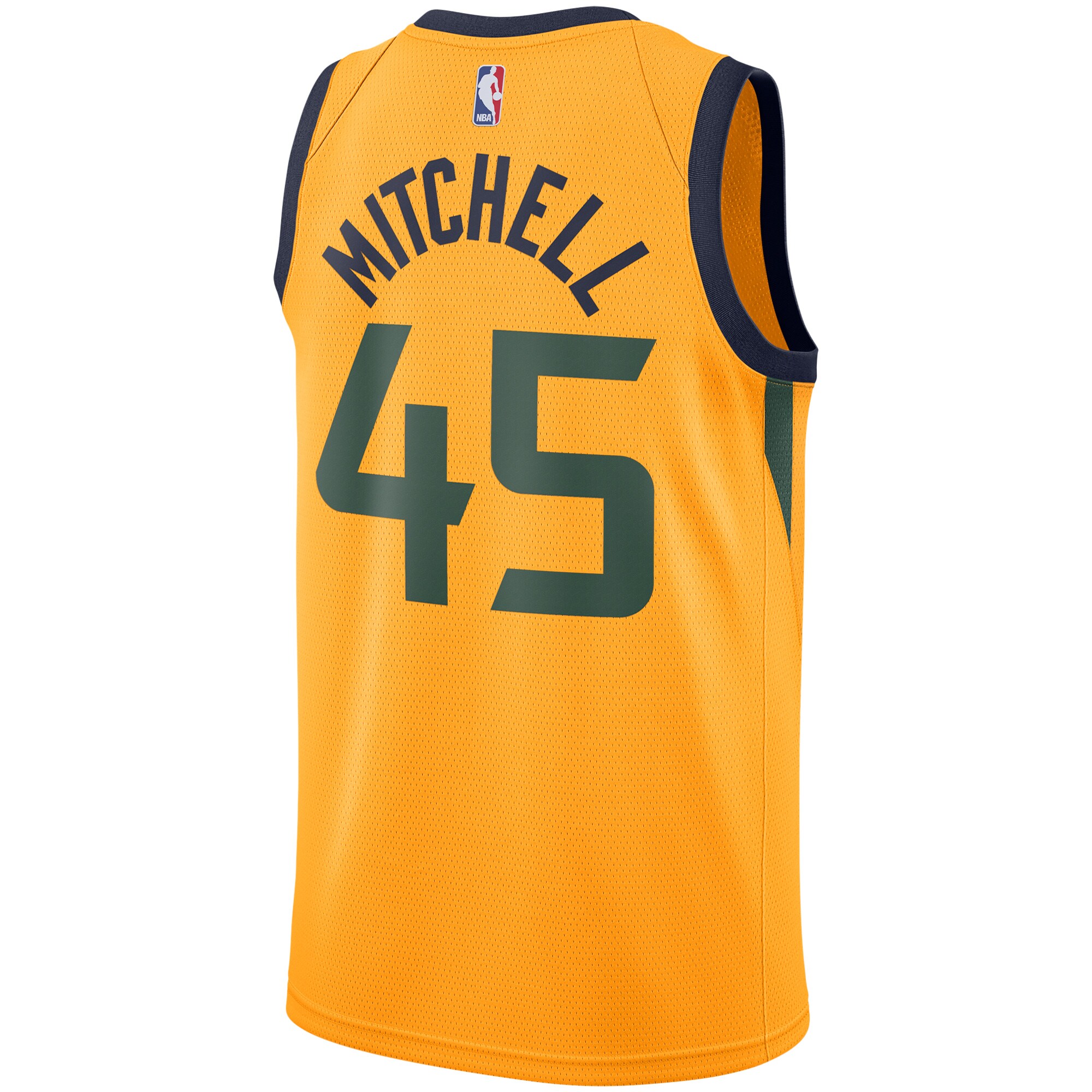 Donovan Mitchell Utah Jazz Nike Replica Swingman Jersey - Statement Edition - Gold - vstockx