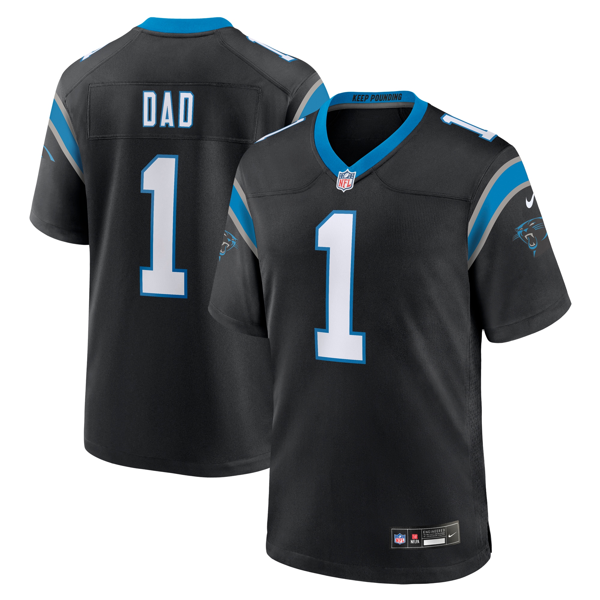 Number 1 Dad Carolina Panthers Nike Game Jersey - Black - vstockx