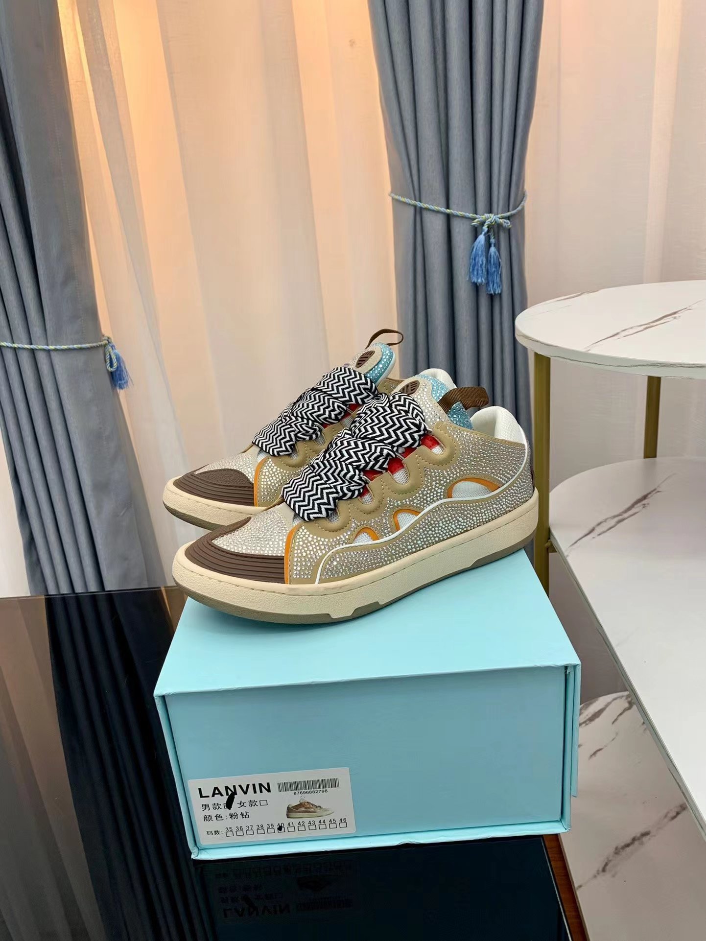 Lanvin Leather Curb Grey sequins - vstockx